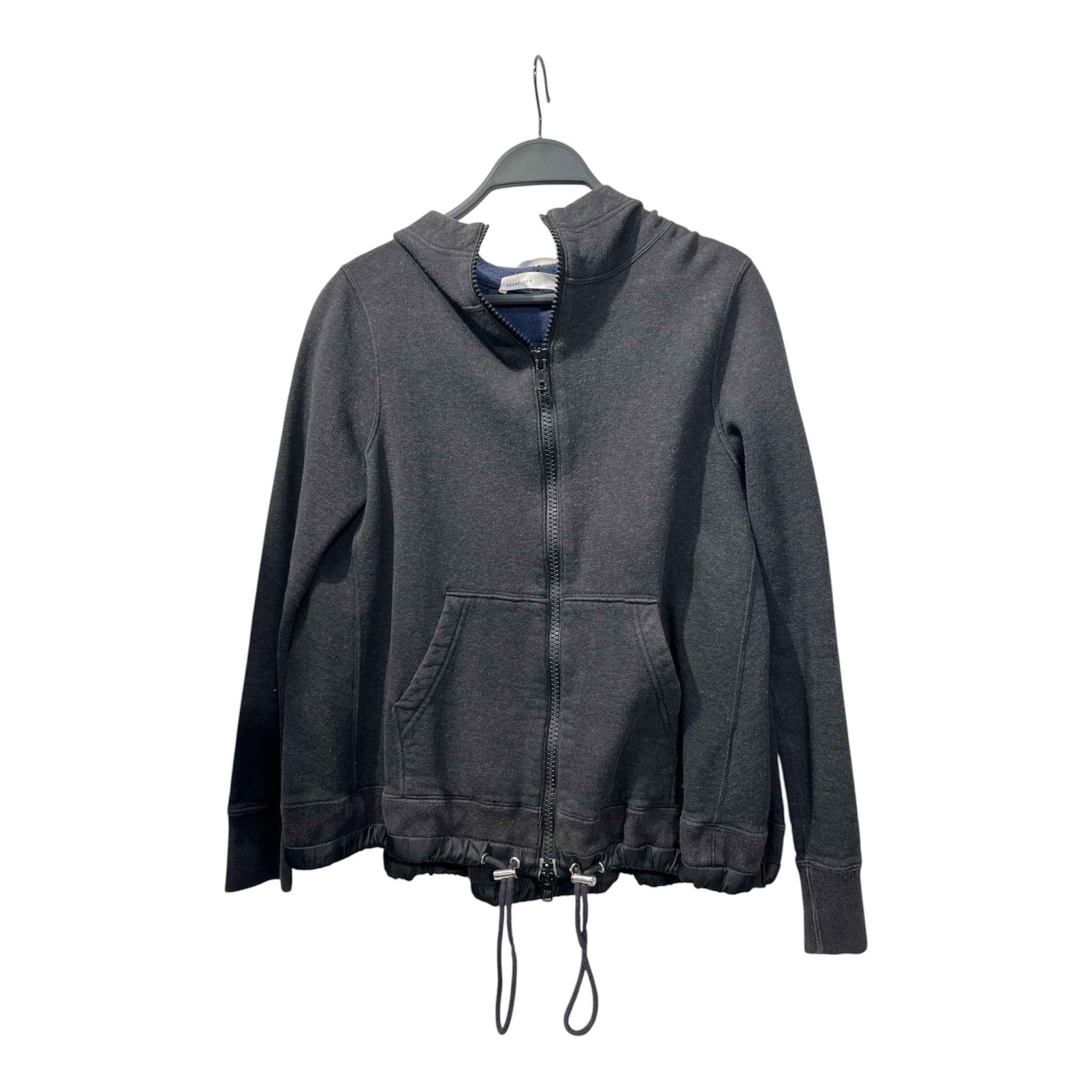 sacai luck/Zip Up Hoodie/2/Cotton/GRY/DRAWSTRING WAIST view 1
