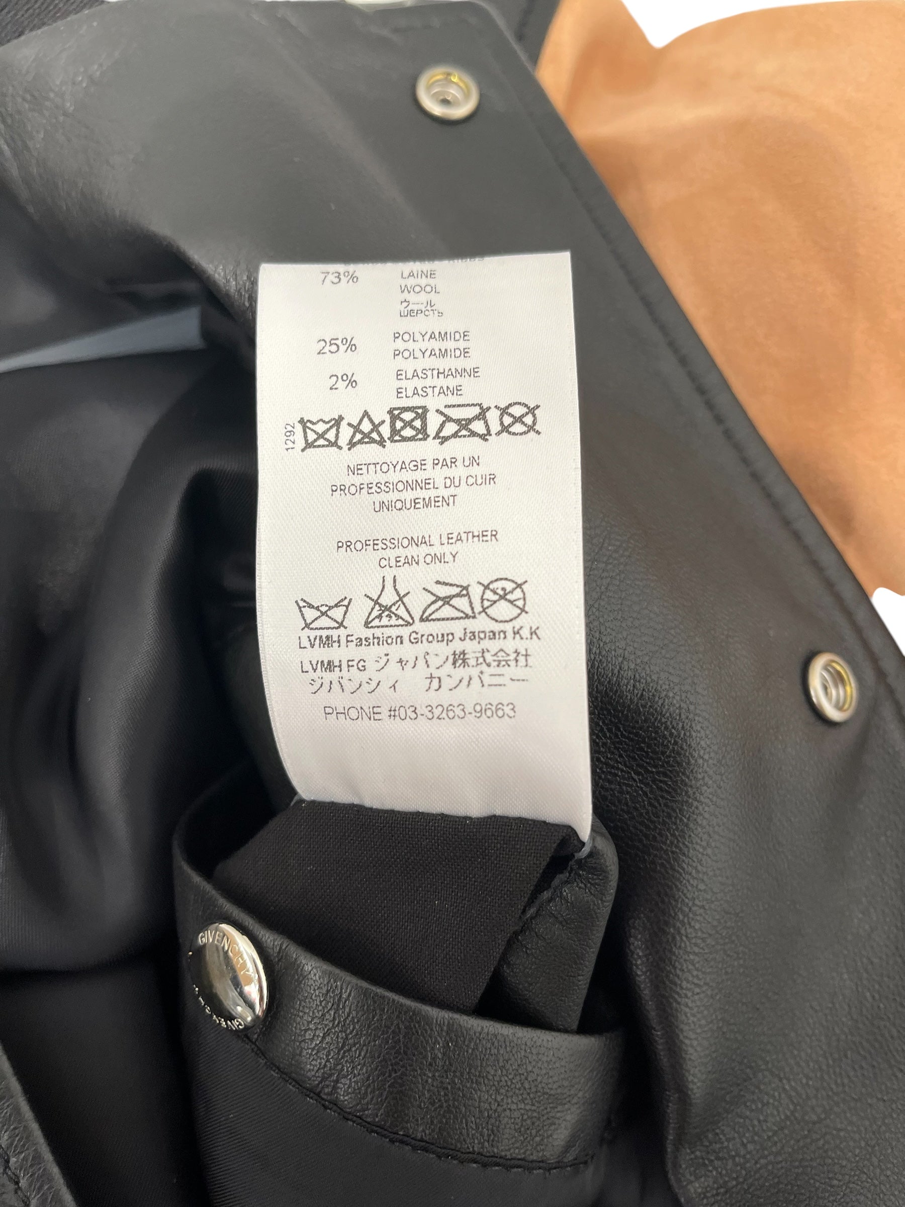 GIVENCHY/Jacket/48/Leather/BLK/TAN SLEEVES AND STAR DETAILS view 4