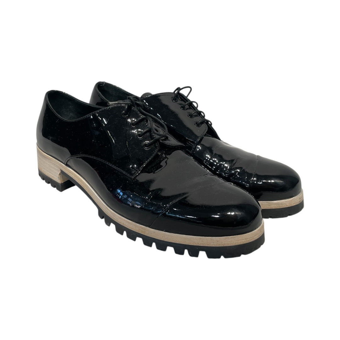 MIU MIU/Flat Shoes/EU 37.5/Leather/BLK/Black Leather Derby view 1