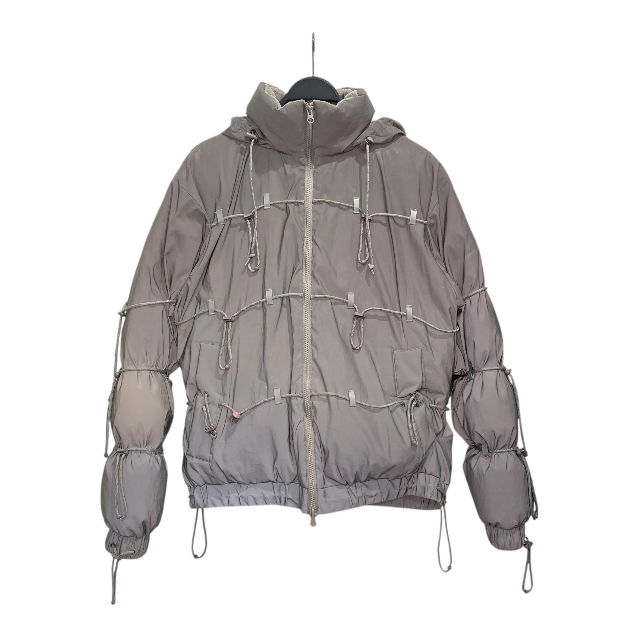 POST ARCHIVE FACTION/Puffer Jkt/M/Polyester/SLV/string down jacket reflective view 1