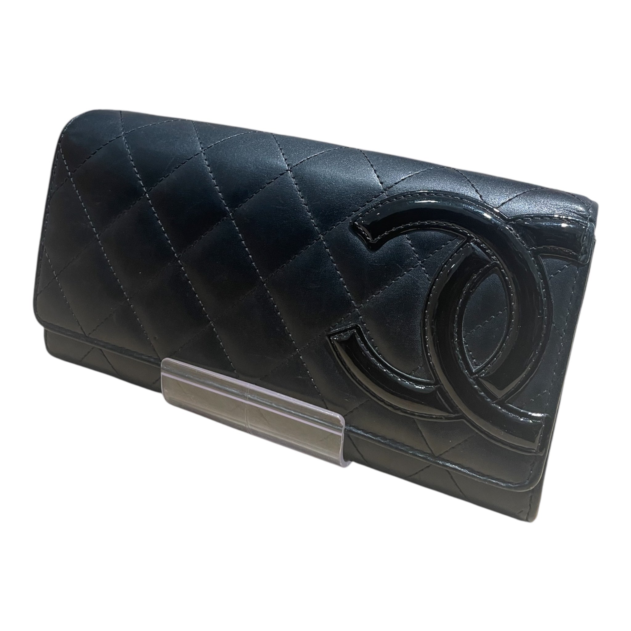 CHANEL/Long Wallet/Leather/BLK/PINK INTERIOR | 1897 0364 view 1