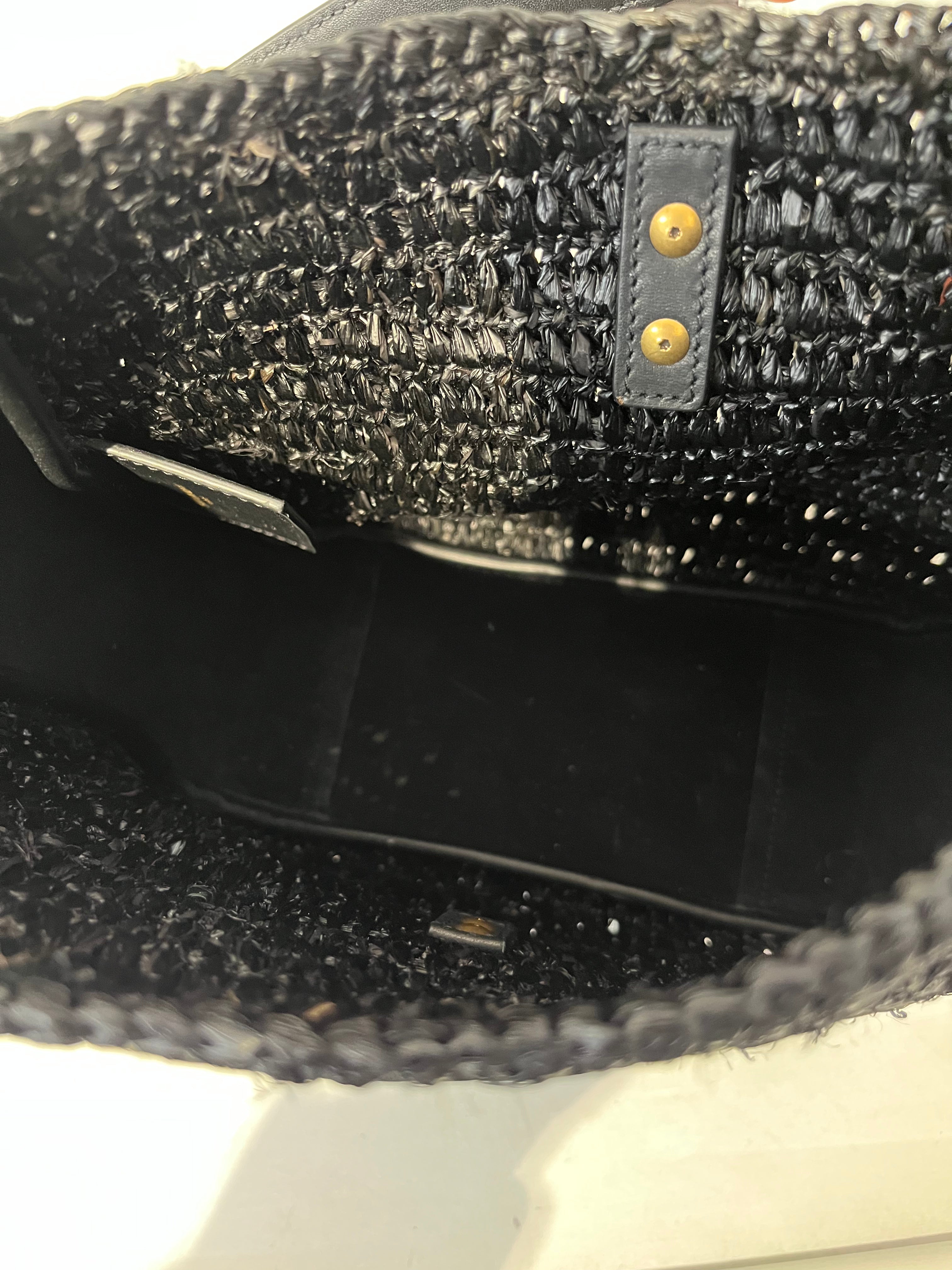 SAINT LAURENT/Hand Bag/Leather/BLK/PMR832 LE 5 A 7 RAFFIA HOBO view 7