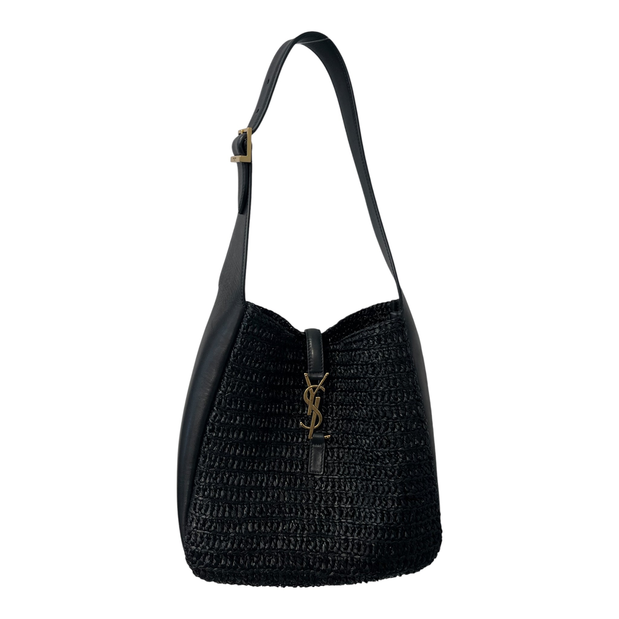 SAINT LAURENT/Hand Bag/Leather/BLK/PMR832 LE 5 A 7 RAFFIA HOBO view 1