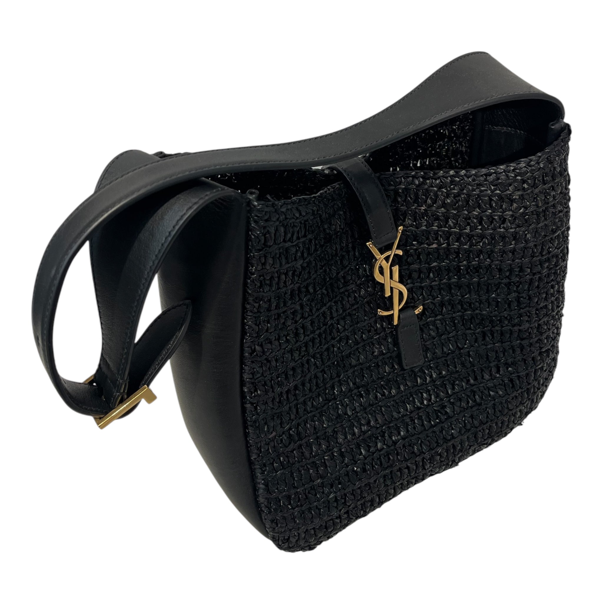 SAINT LAURENT/Hand Bag/Leather/BLK/PMR832 LE 5 A 7 RAFFIA HOBO view 4