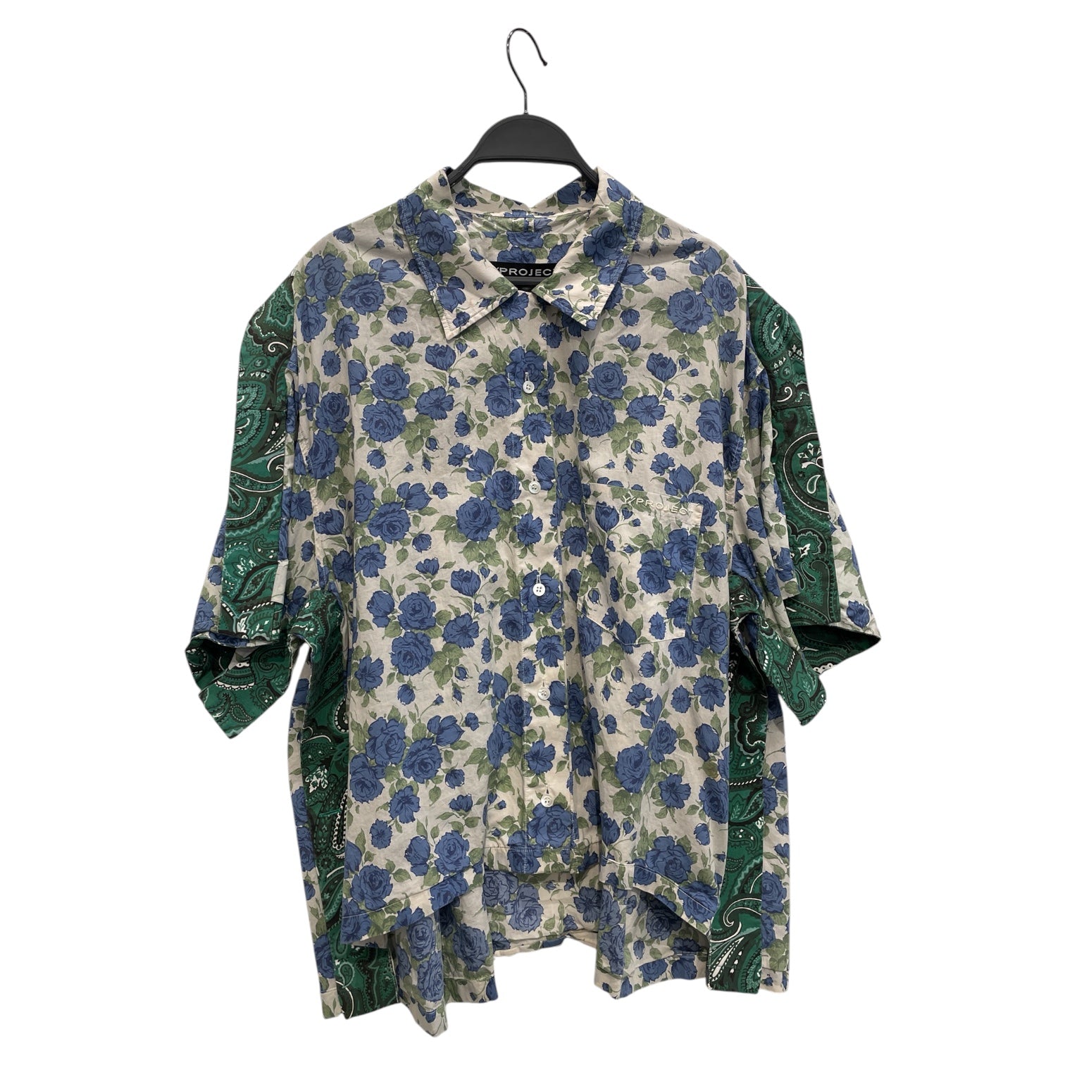 Y/PROJECT/SS Shirt/L/Cotton/GRN/Floral Pattern/PAISLEY CONSTRUCTION DETAILS view 1