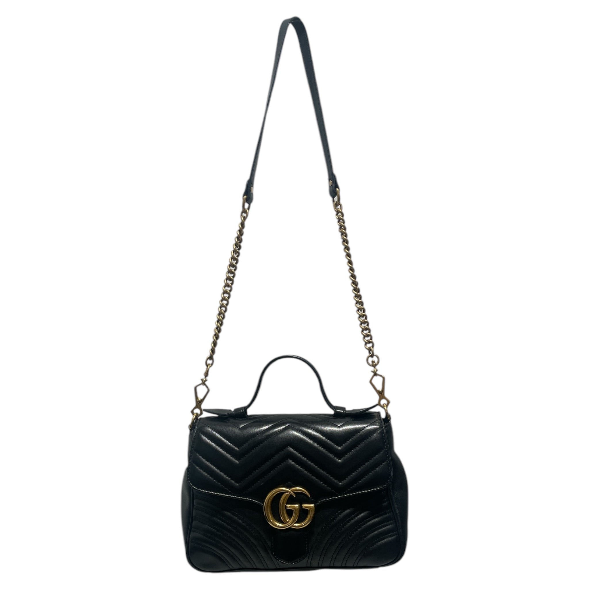 GUCCI/Cross Body Bag/Leather/BLK/GG MARMONT MATELASSE view 1