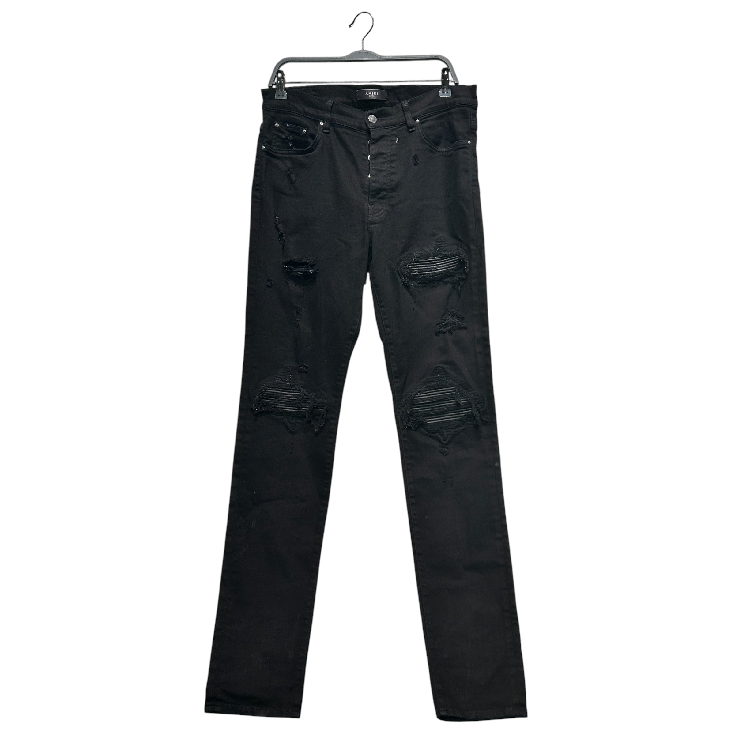 AMIRI/Straight Pants/34/Cotton/BLK/distress view 1