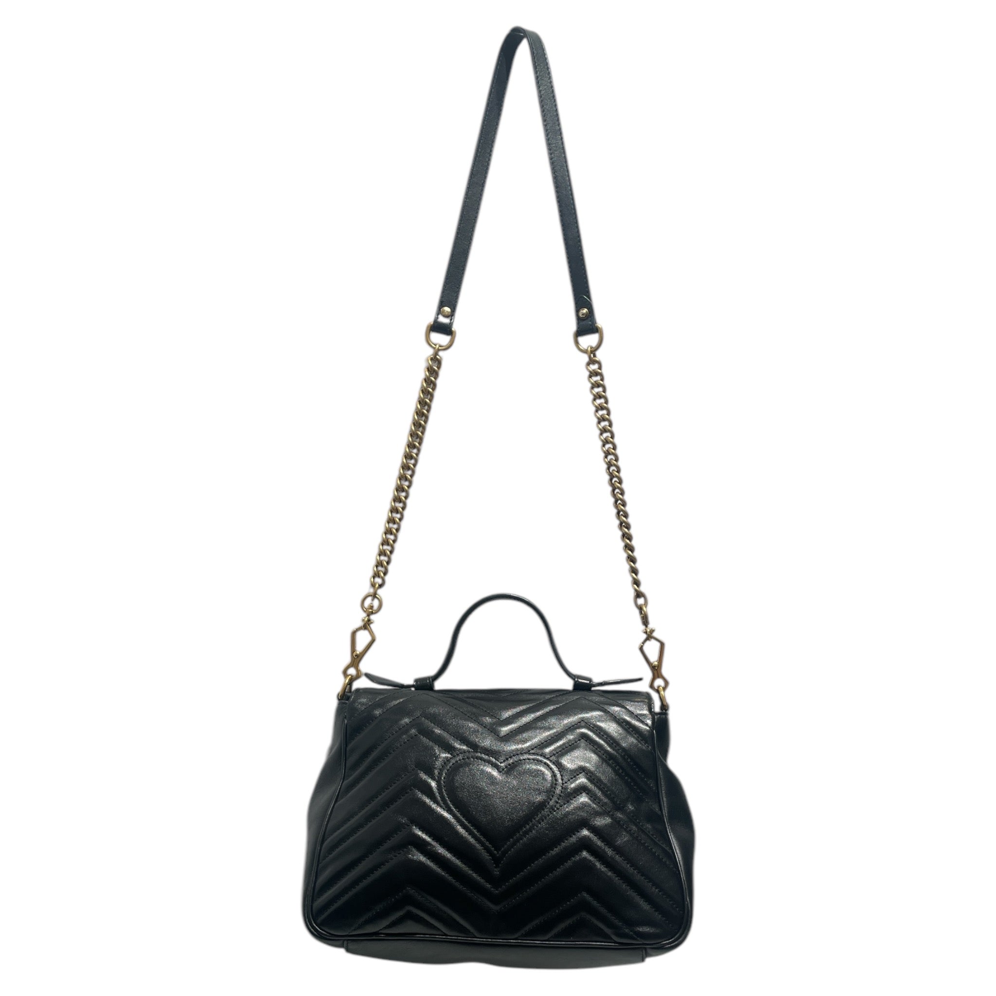 GUCCI/Cross Body Bag/Leather/BLK/GG MARMONT MATELASSE view 2