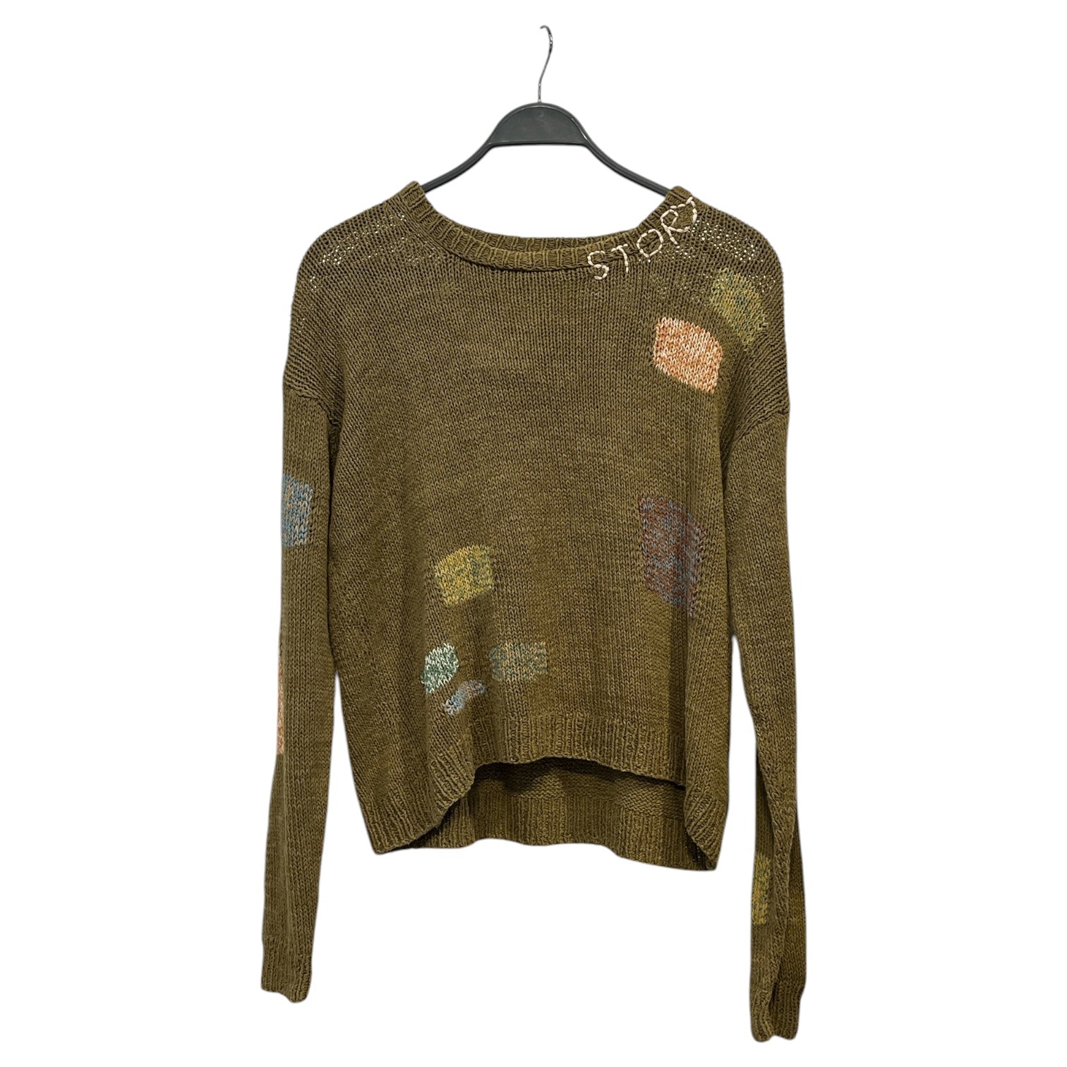 Story mfg./Sweater/S/Cotton/GRN/"Story" collar knit sweater view 1