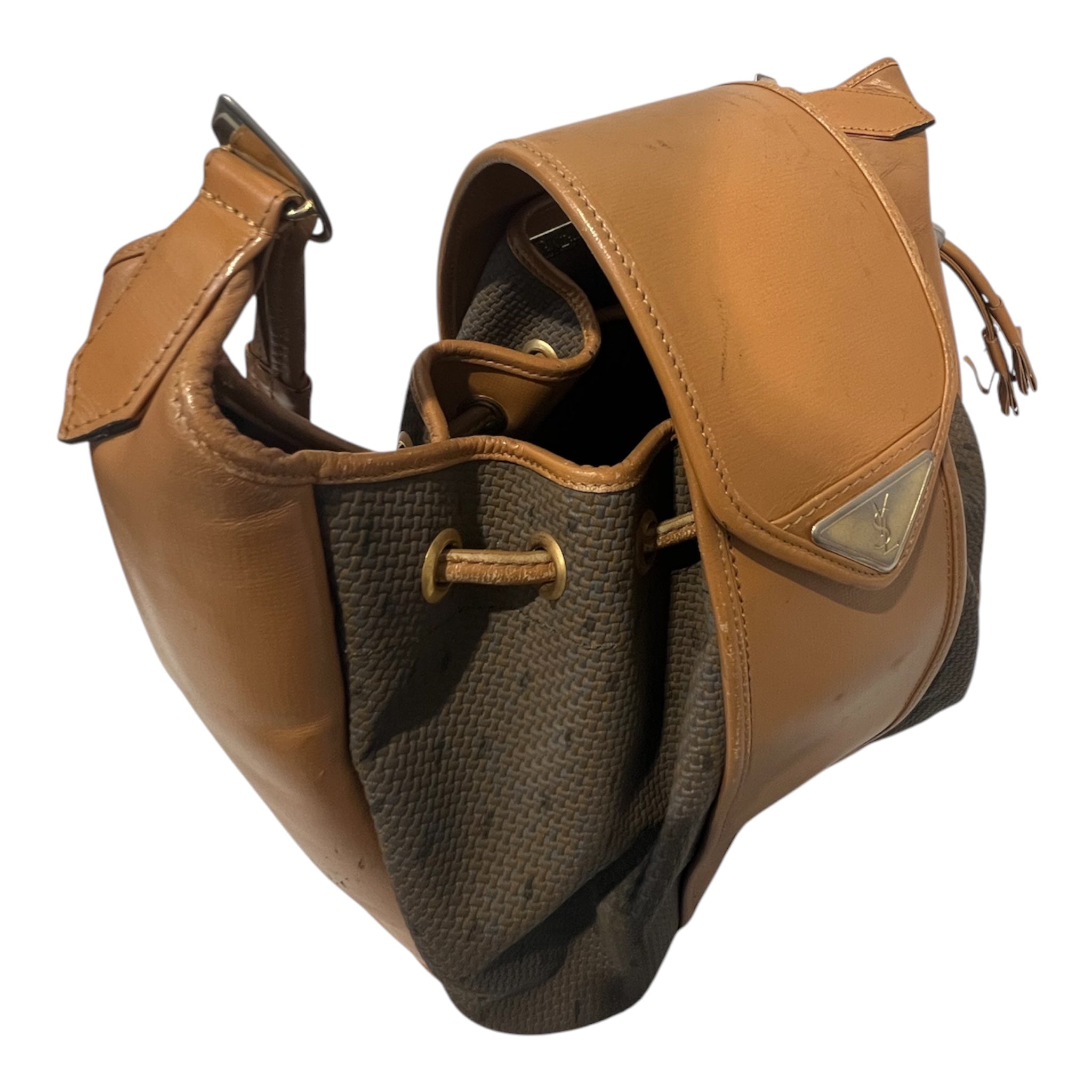 YVES SAINT LAURENT/Bag/Leather/CML/BUCKET BAG CANVAS/LEATHER view 3