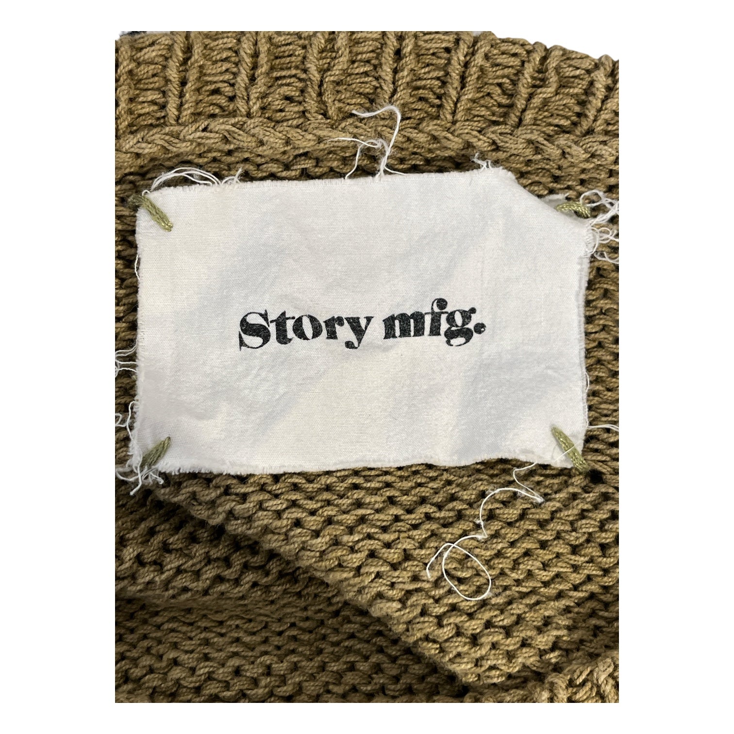Story mfg./Sweater/S/Cotton/GRN/"Story" collar knit sweater view 3