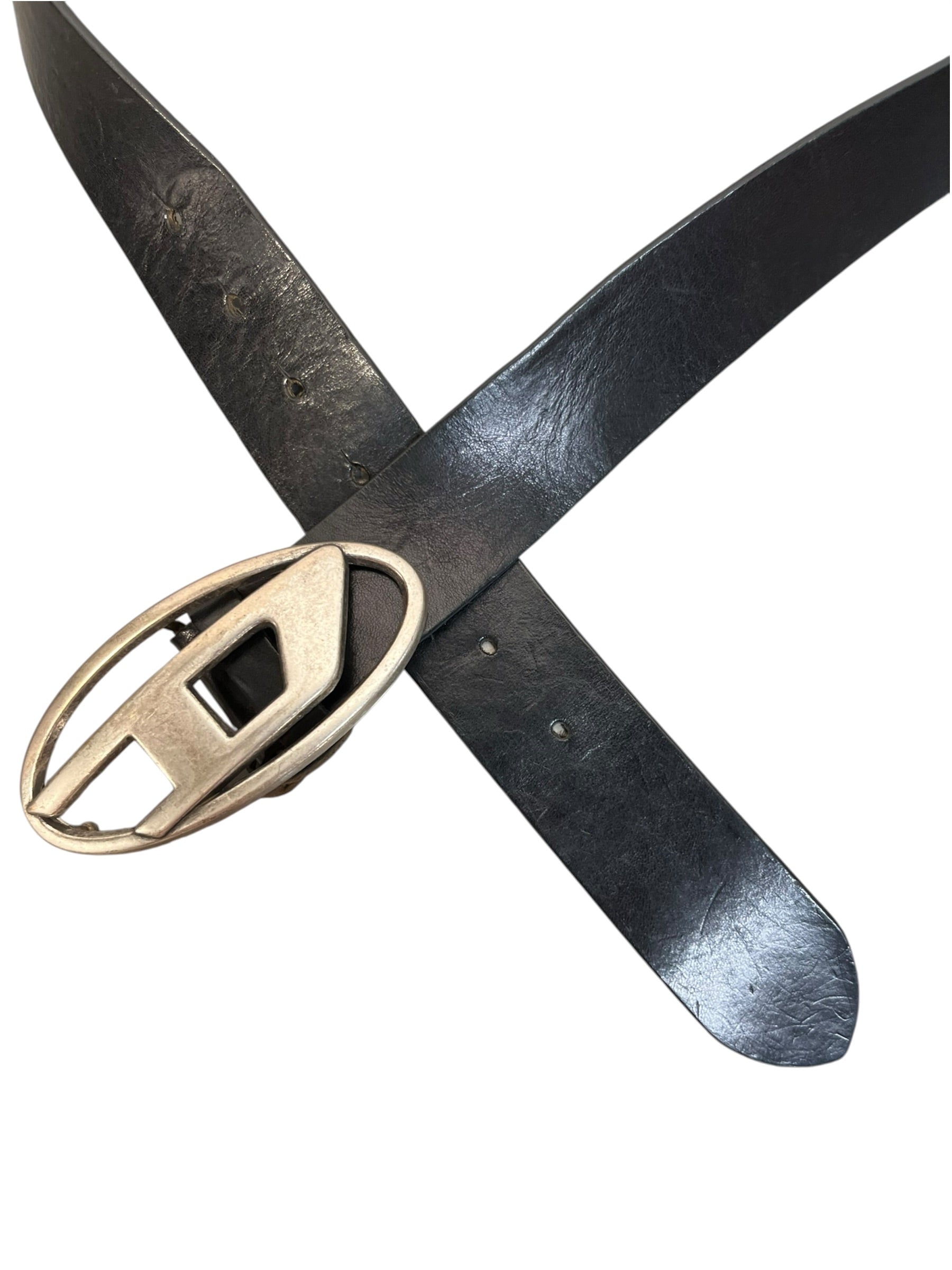 DIESEL/Belt/Leather/BLK/M's/SLVR oval 'D' buckle, B-1DR view 2