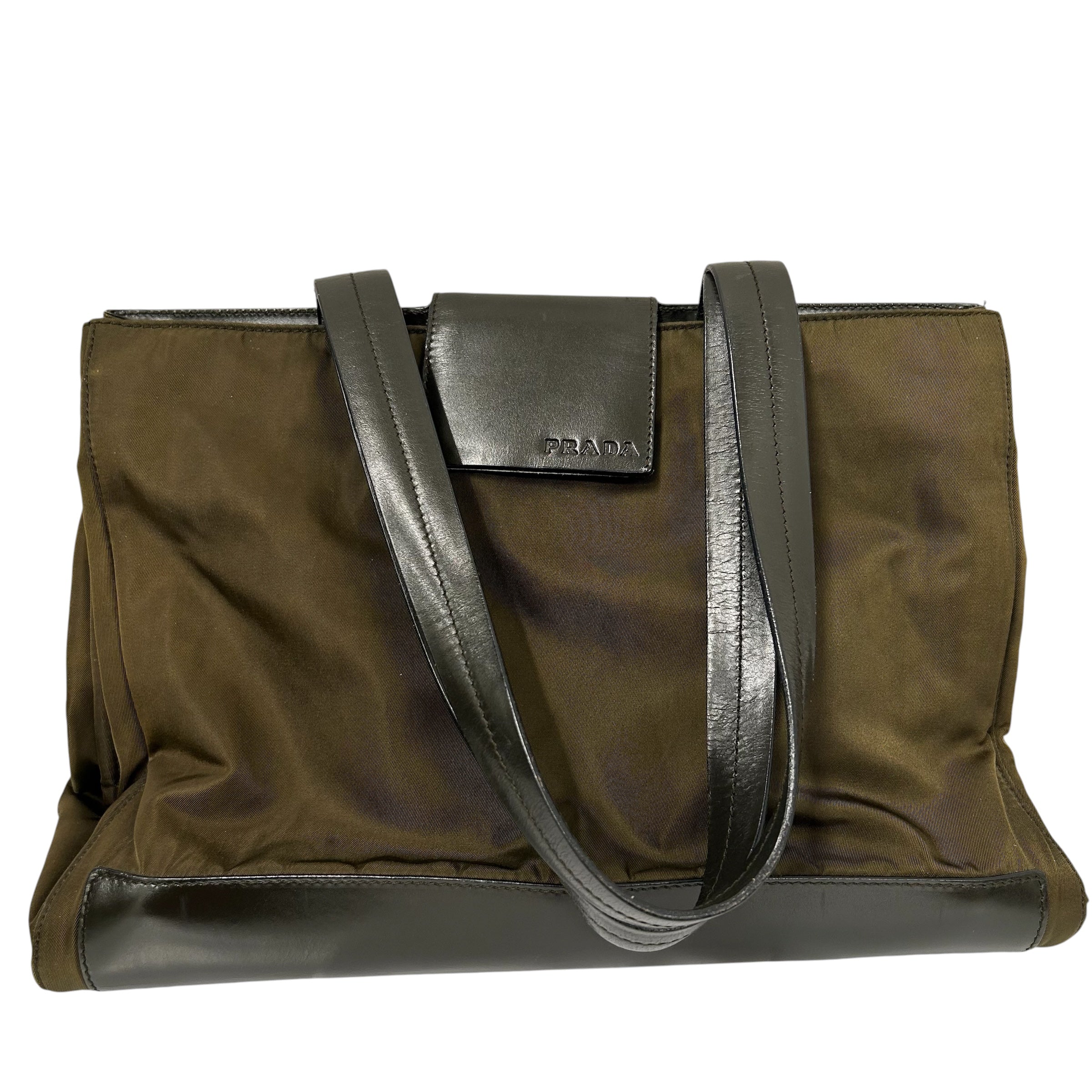 PRADA/Hand Bag/Nylon/KHK/Olive Nylon Bag view 1