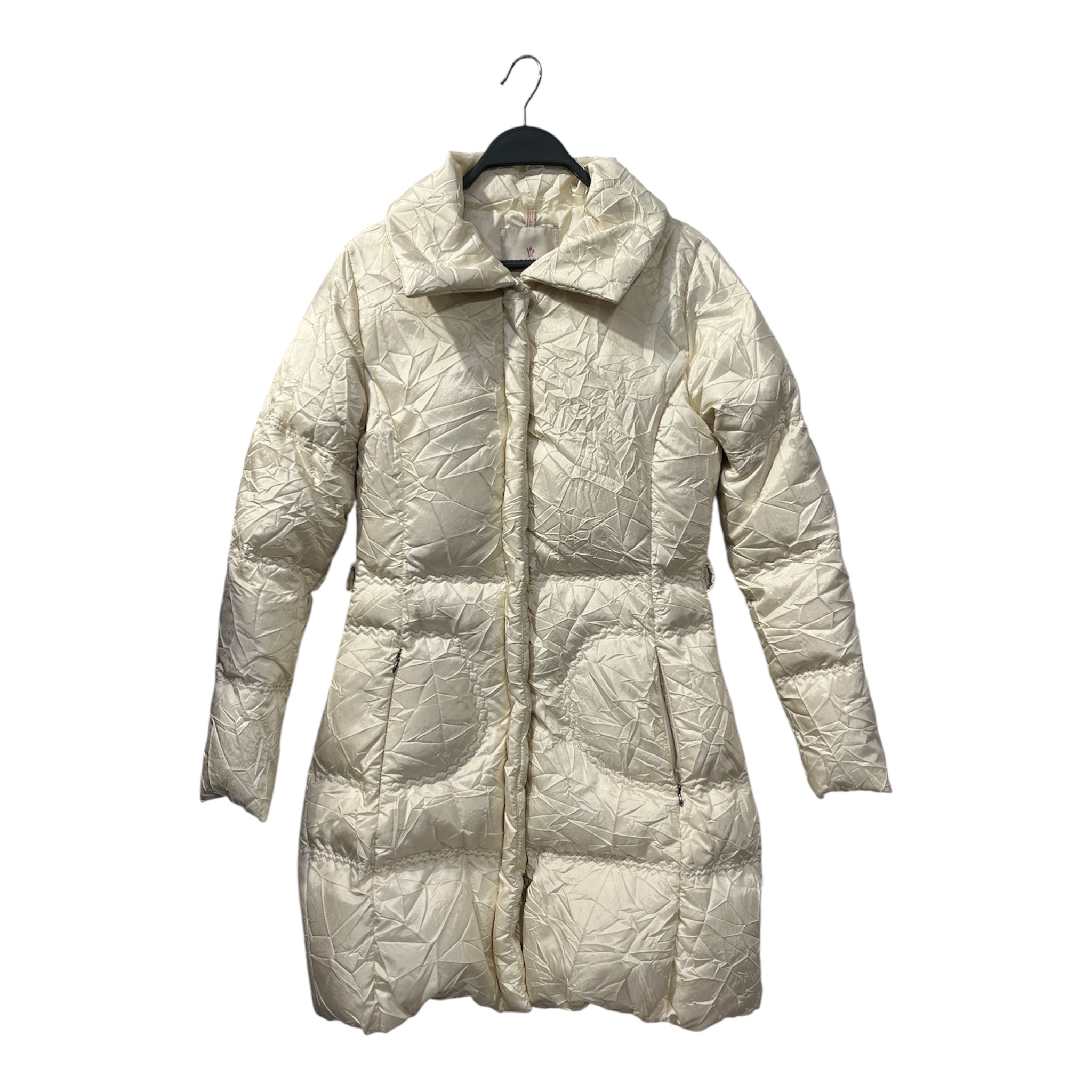 MONCLER/Coat/S/Polyester/WHT/LONG COAT THREAD DETAIL view 1