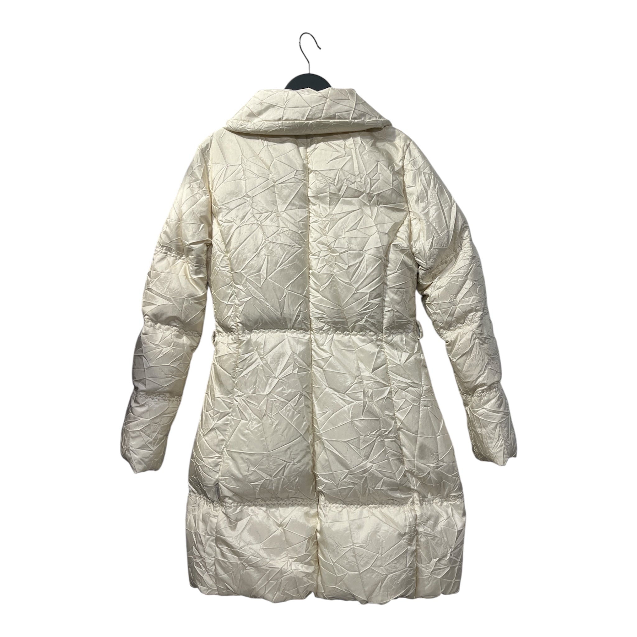 MONCLER/Coat/S/Polyester/WHT/LONG COAT THREAD DETAIL view 2