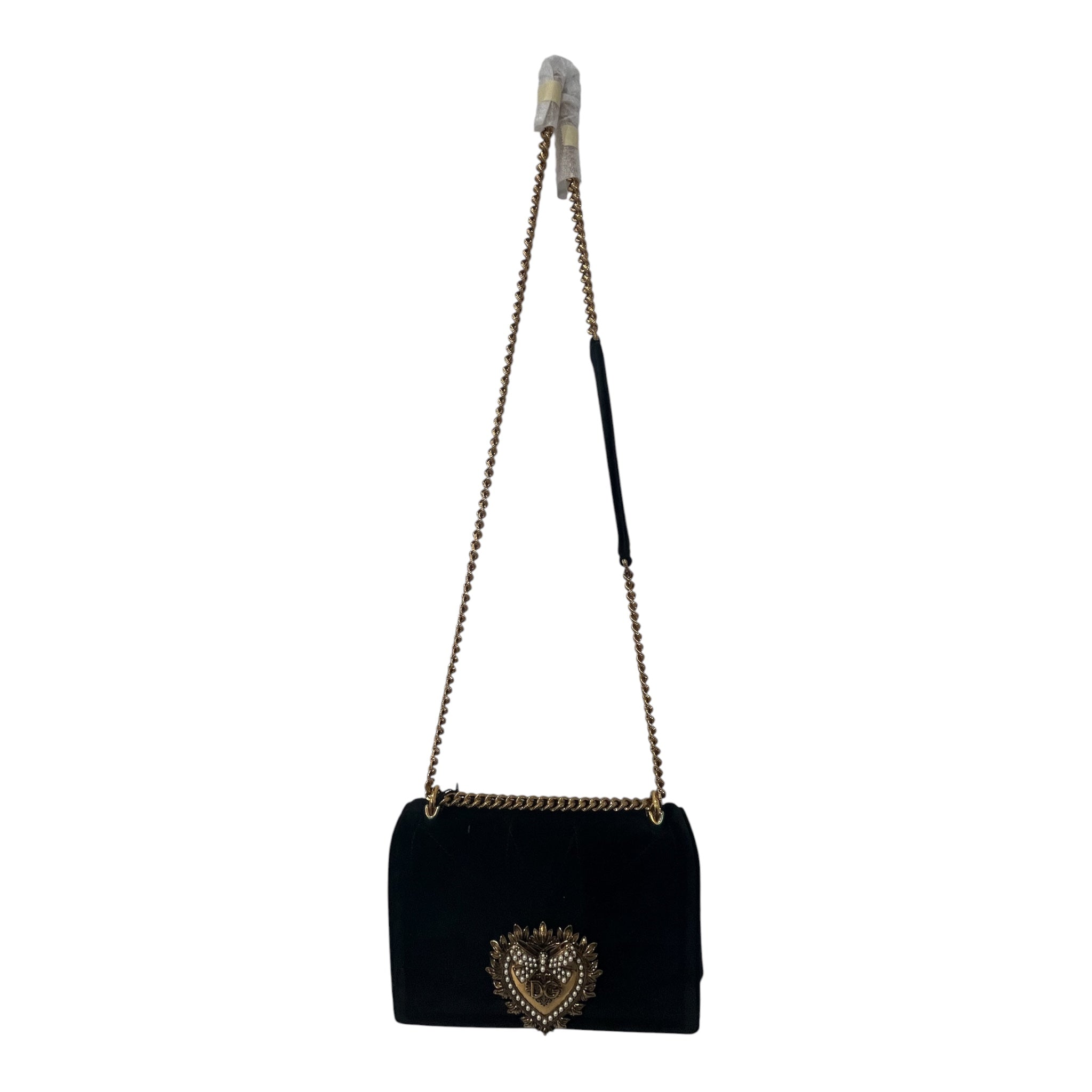 DOLCE&GABBANA/Cross Body Bag/BLK/devotion velvet crossbody view 1