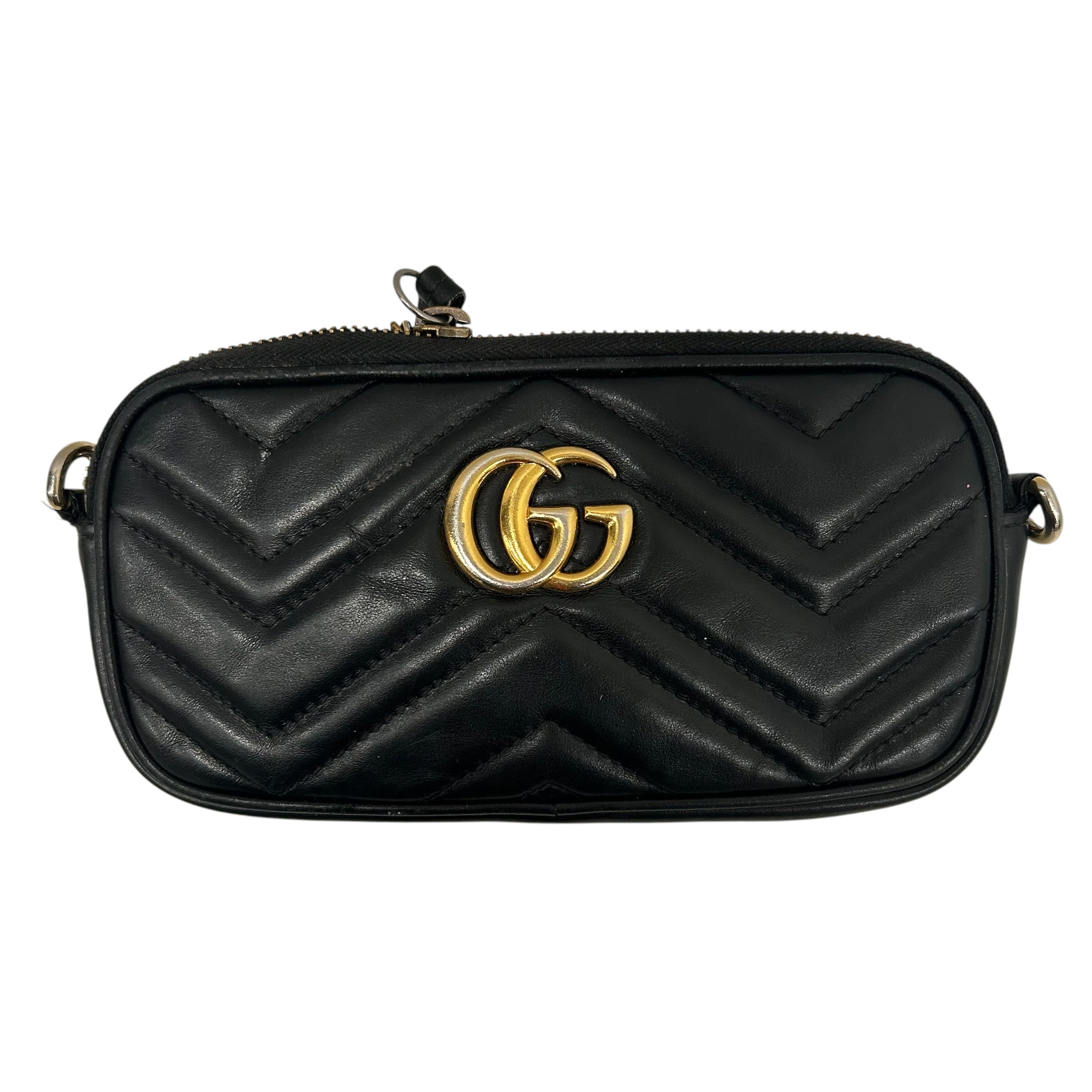 GUCCI/Bag/BLK/Marmont Chevron view 1