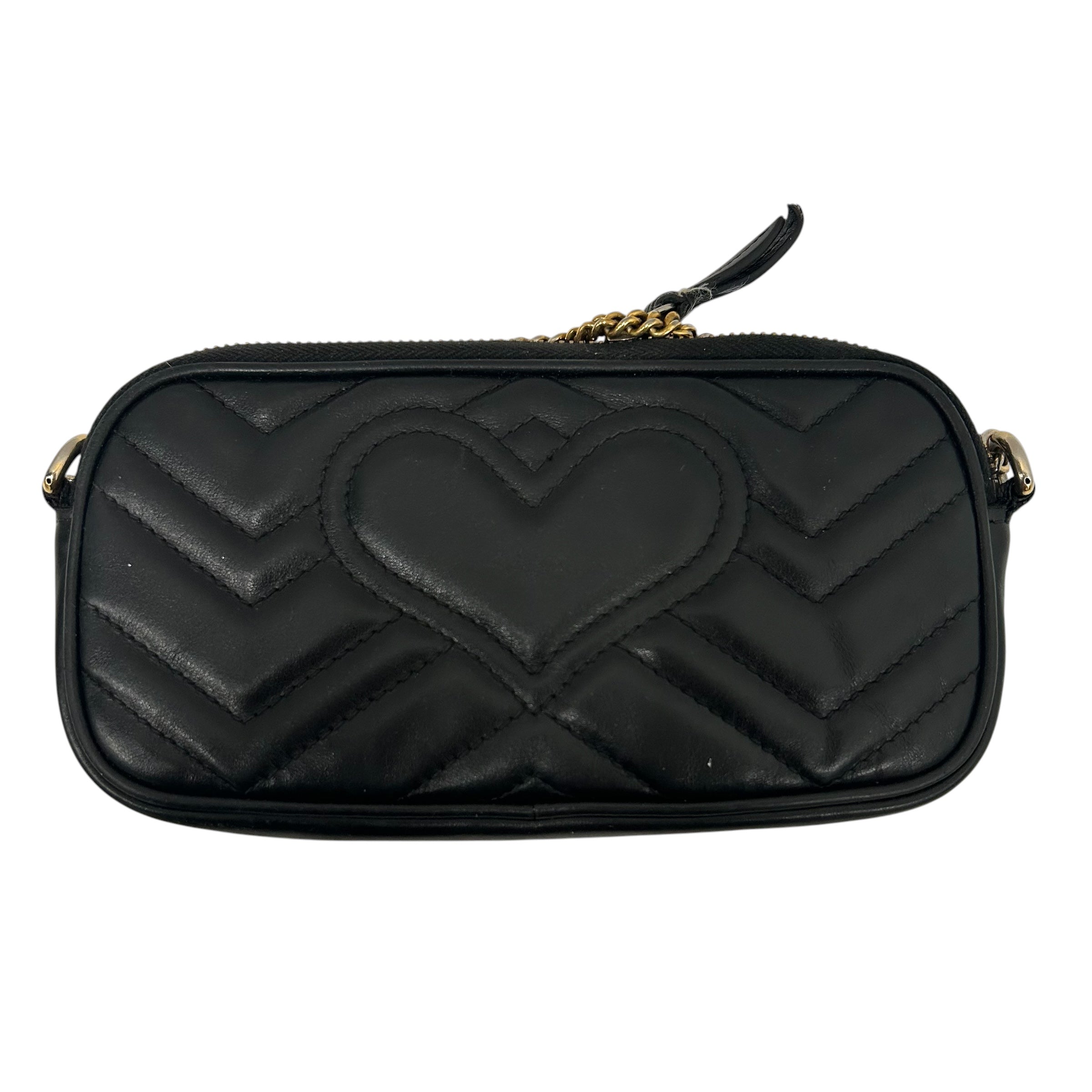 GUCCI/Bag/BLK/Marmont Chevron view 2