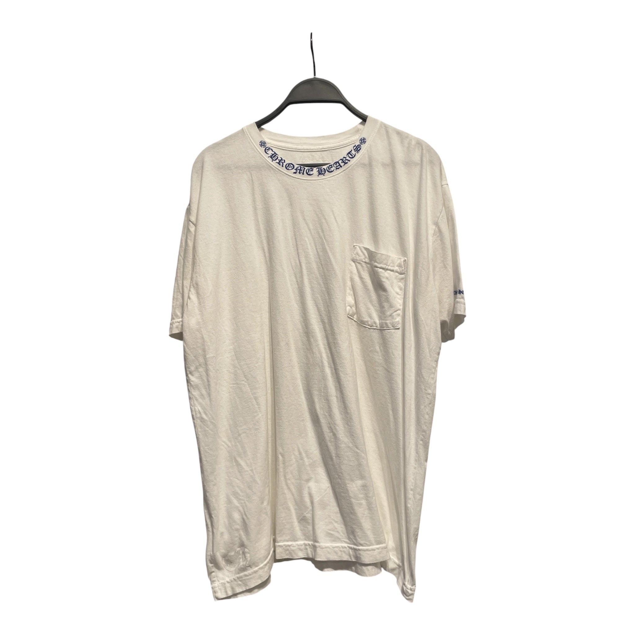 CHROME HEARTS/T-Shirt/XL/Cotton/WHT/High Neck/BLUE NECK view 1