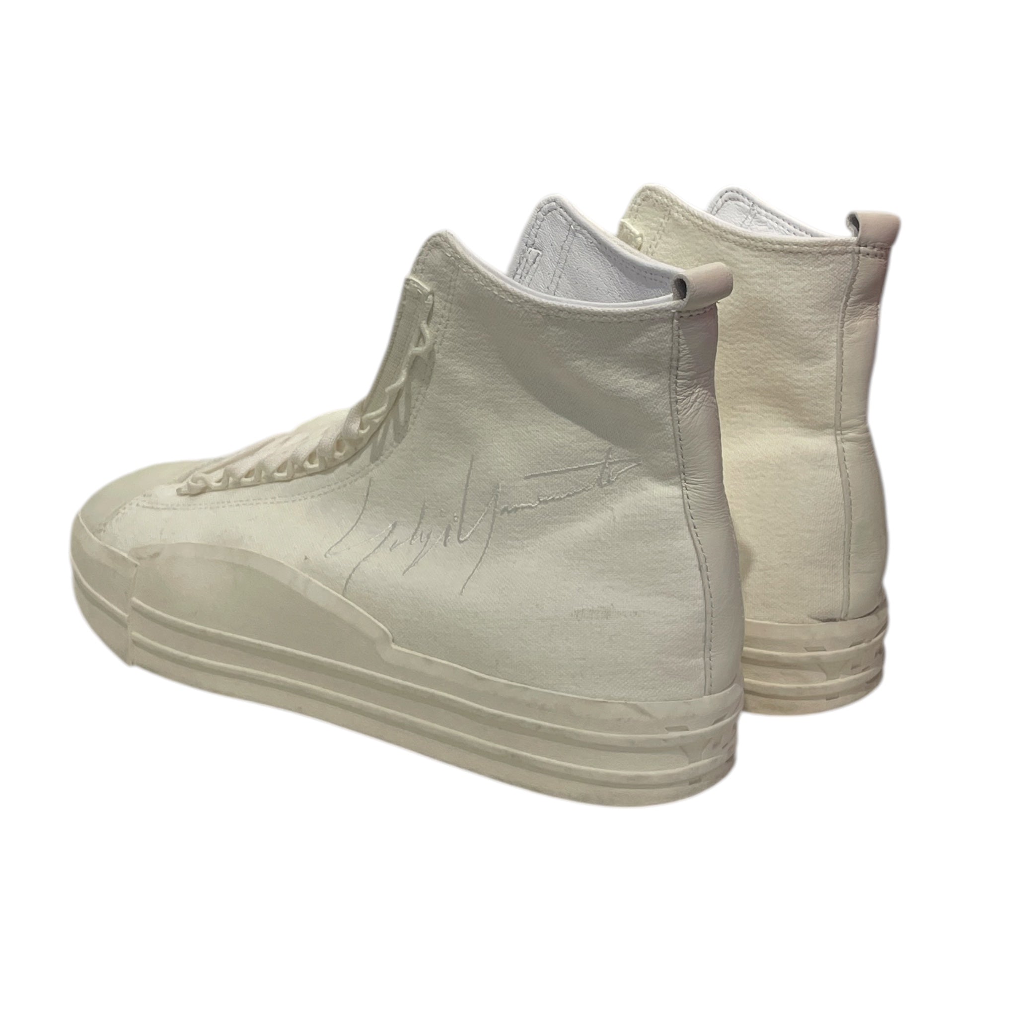 adidas/Y-3/Hi-Sneakers/US 11/Cotton/WHT/YUBEN MID view 2