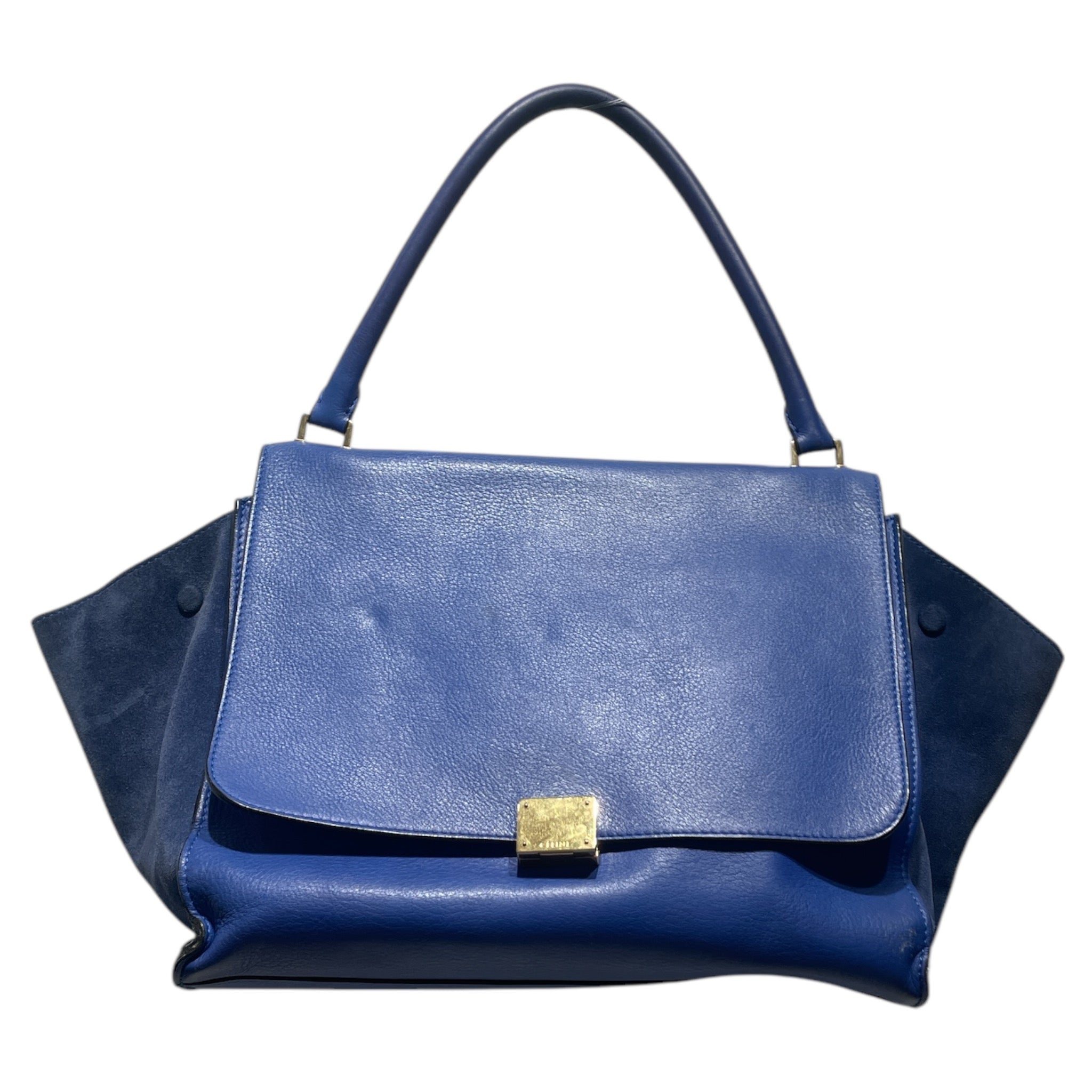 CELINE/Hand Bag/Leather/BLU/Celine deep blue bag view 1