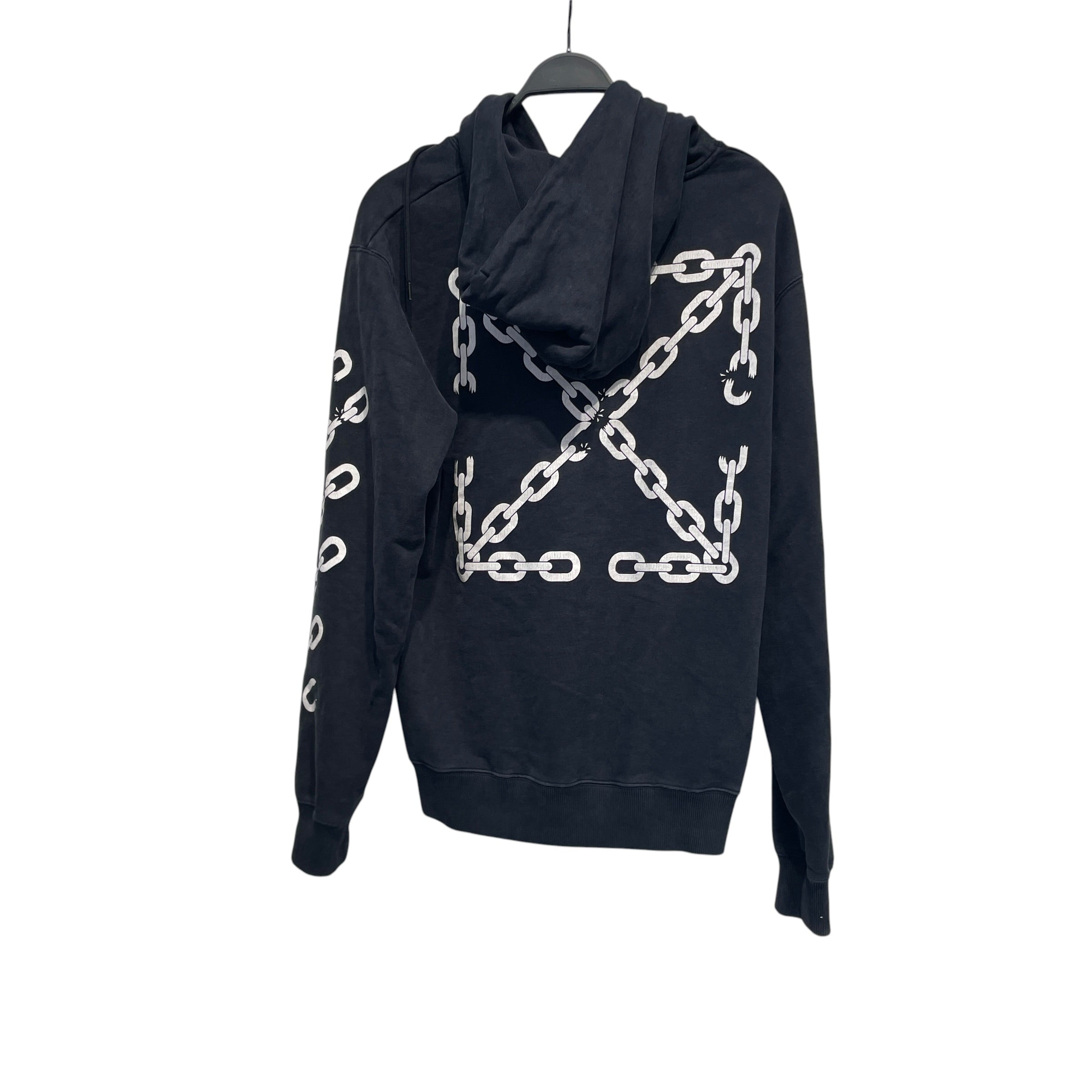 OFF-WHITE/Hoodie/L/Cotton/BLK/BROKEN CHAIN LOGO view 2
