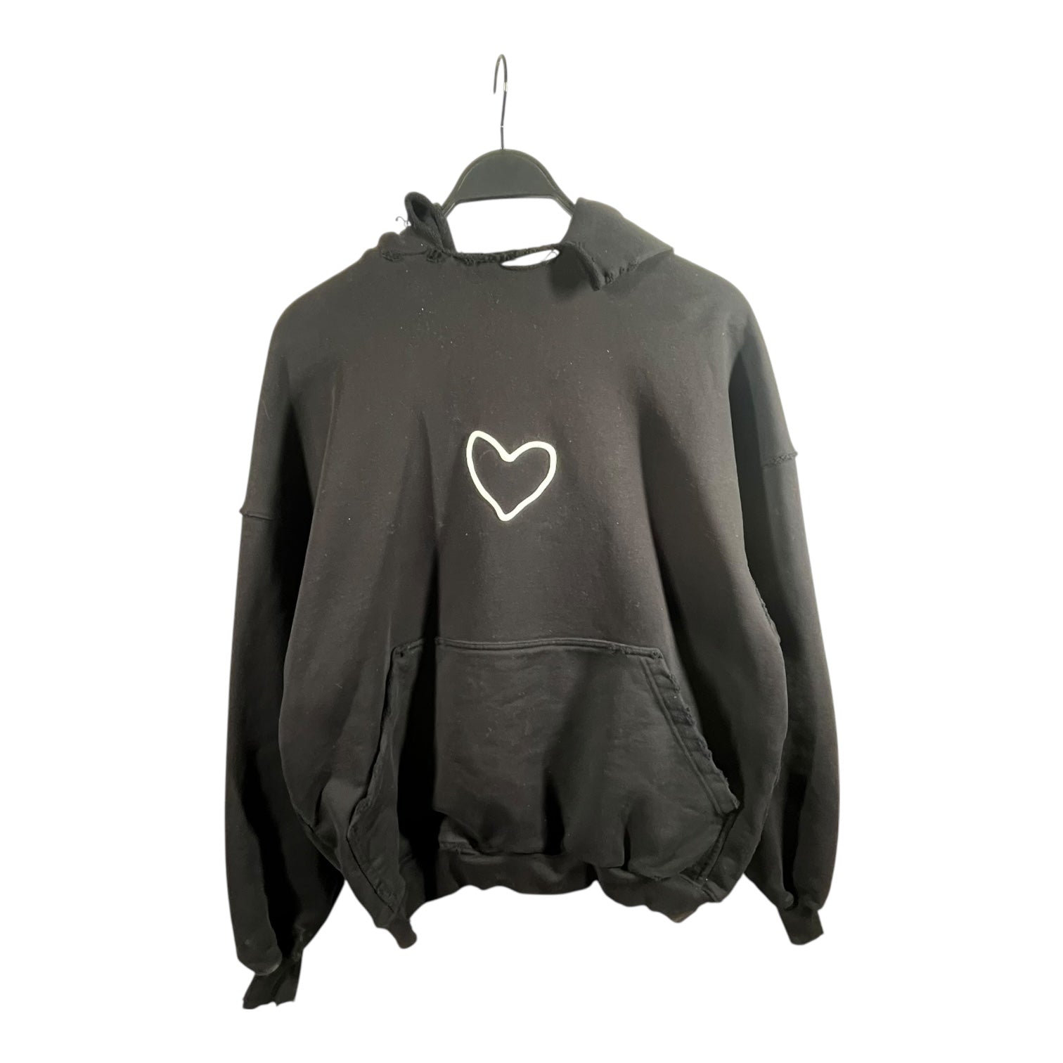 BALENCIAGA/Hoodie/1/Cotton/BLK/Heart Logo Hooded view 1