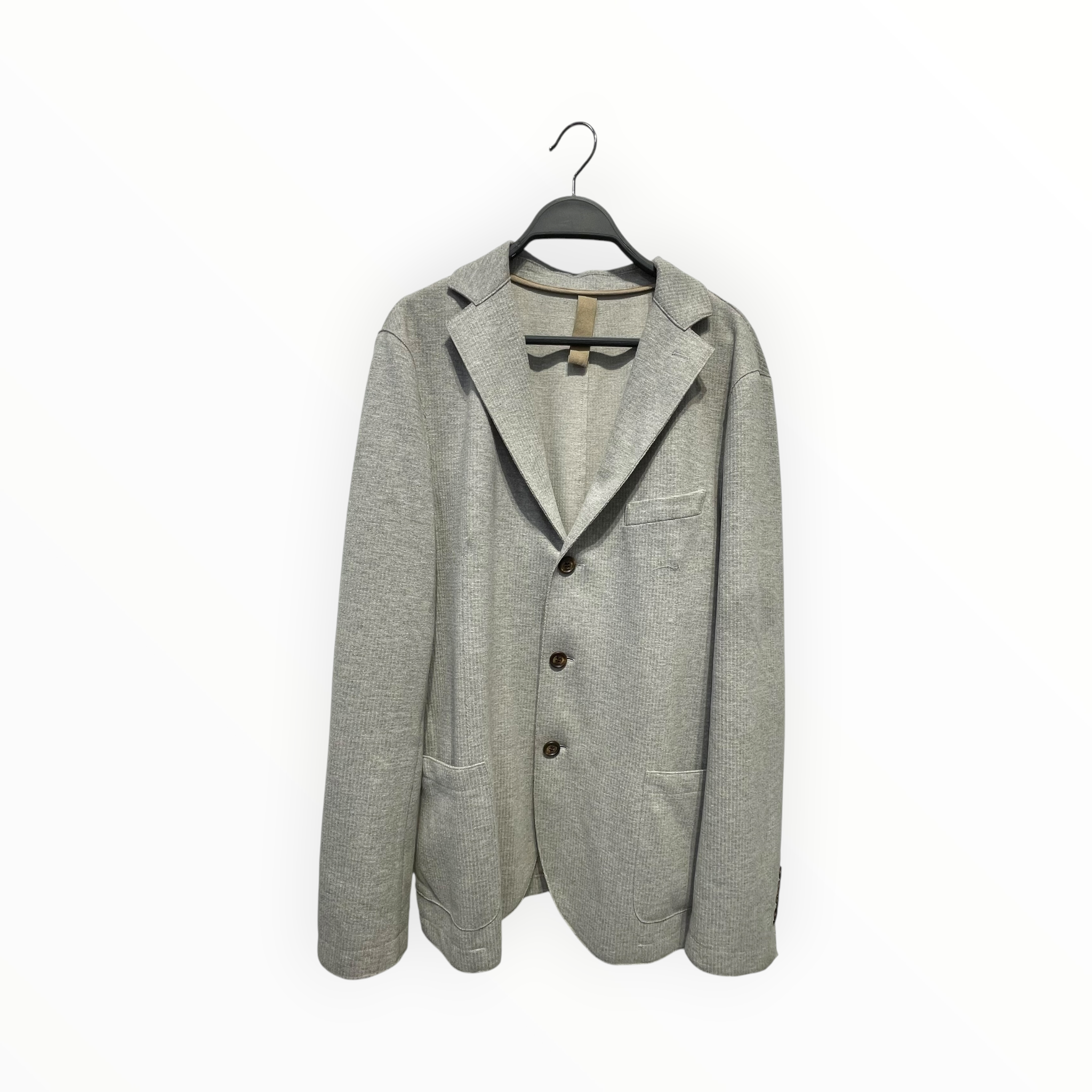 eleventy/Tailored Jkt/52/Polyester/GRY/All Over Print/SMALL WHITE PINSTRIPE view 1