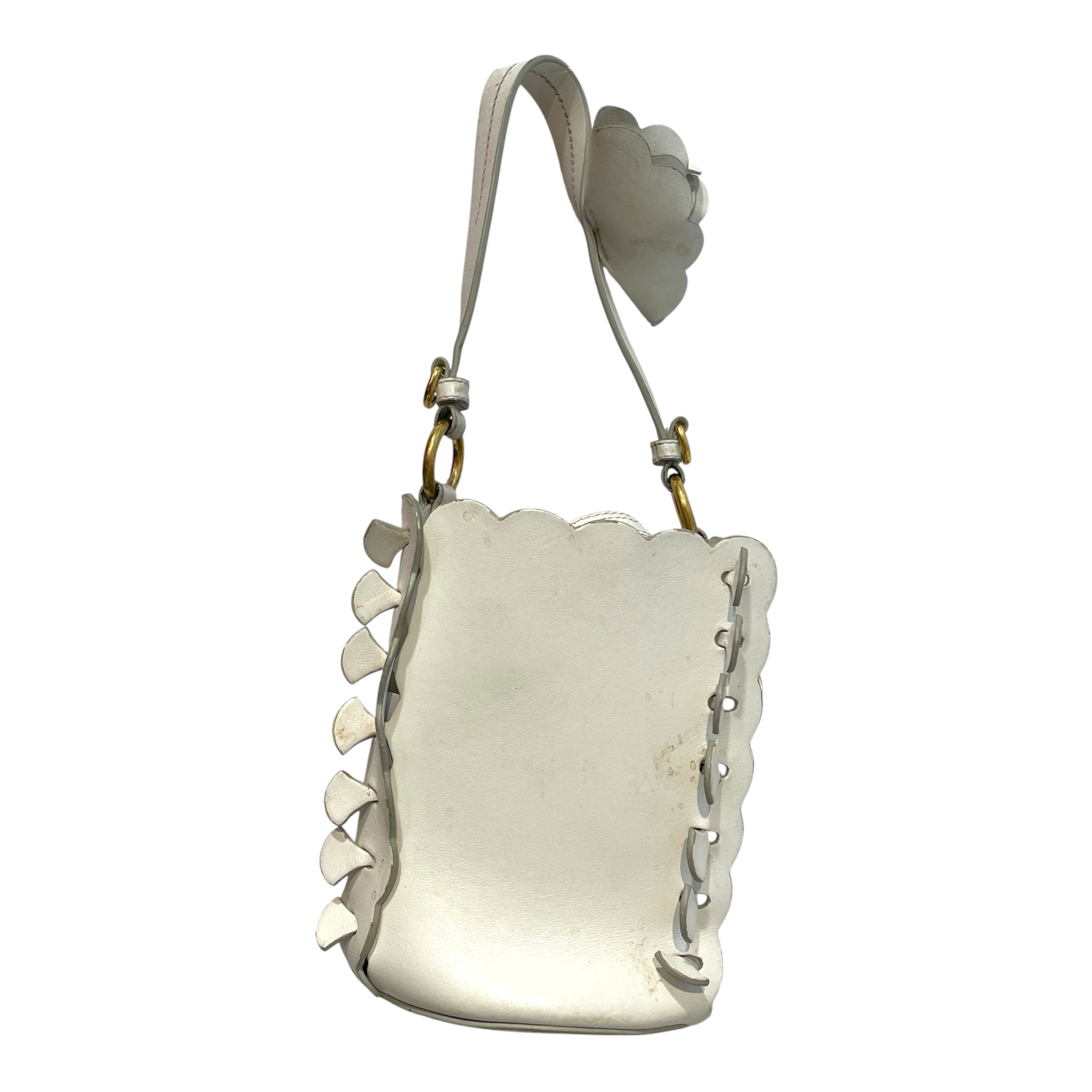 MIU MIU/Hand Bag/Leather/WHT/Convertible Bucket Bag view 4