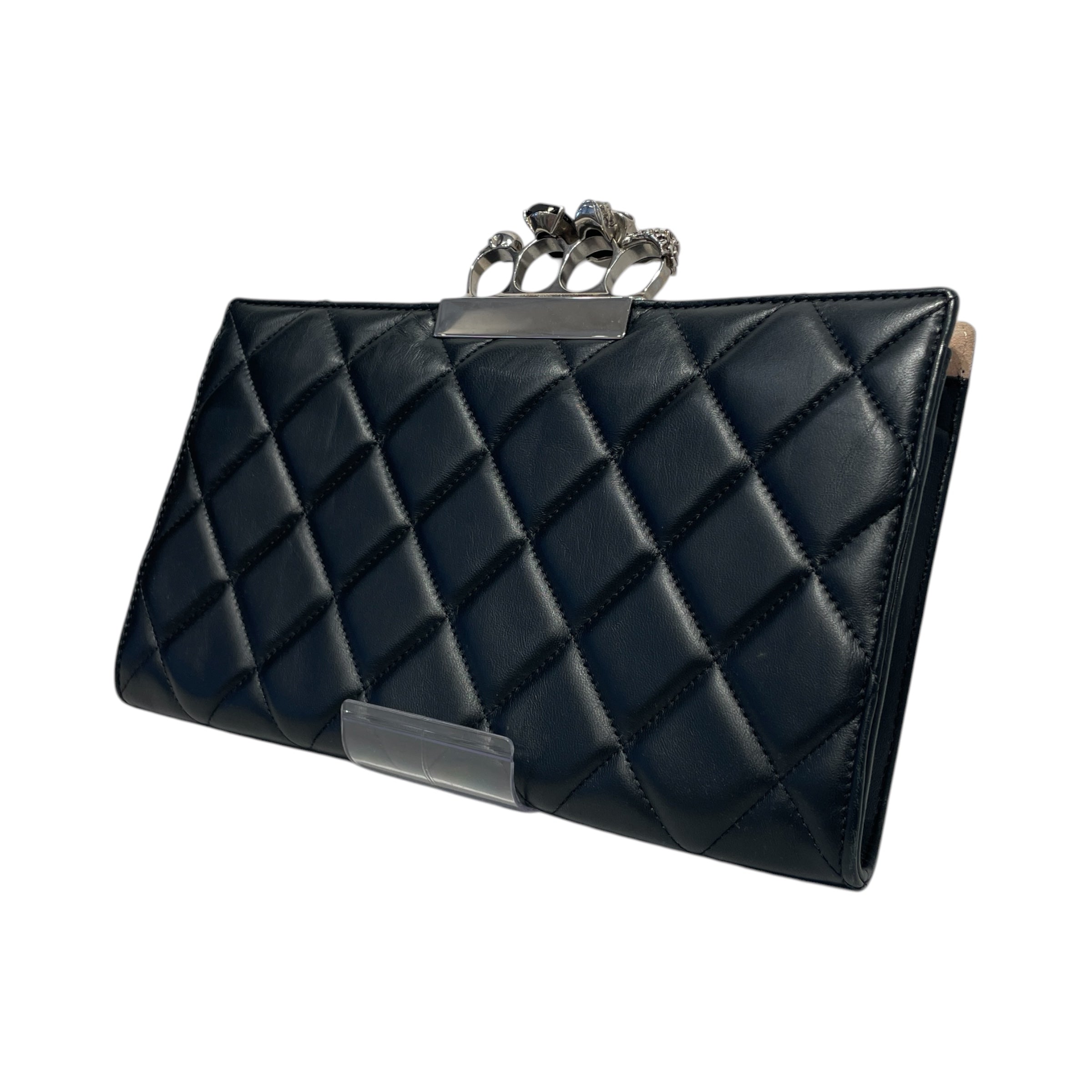 Alexander McQueen/Clutch Bag/Leather/BLK/finger clutch view 1