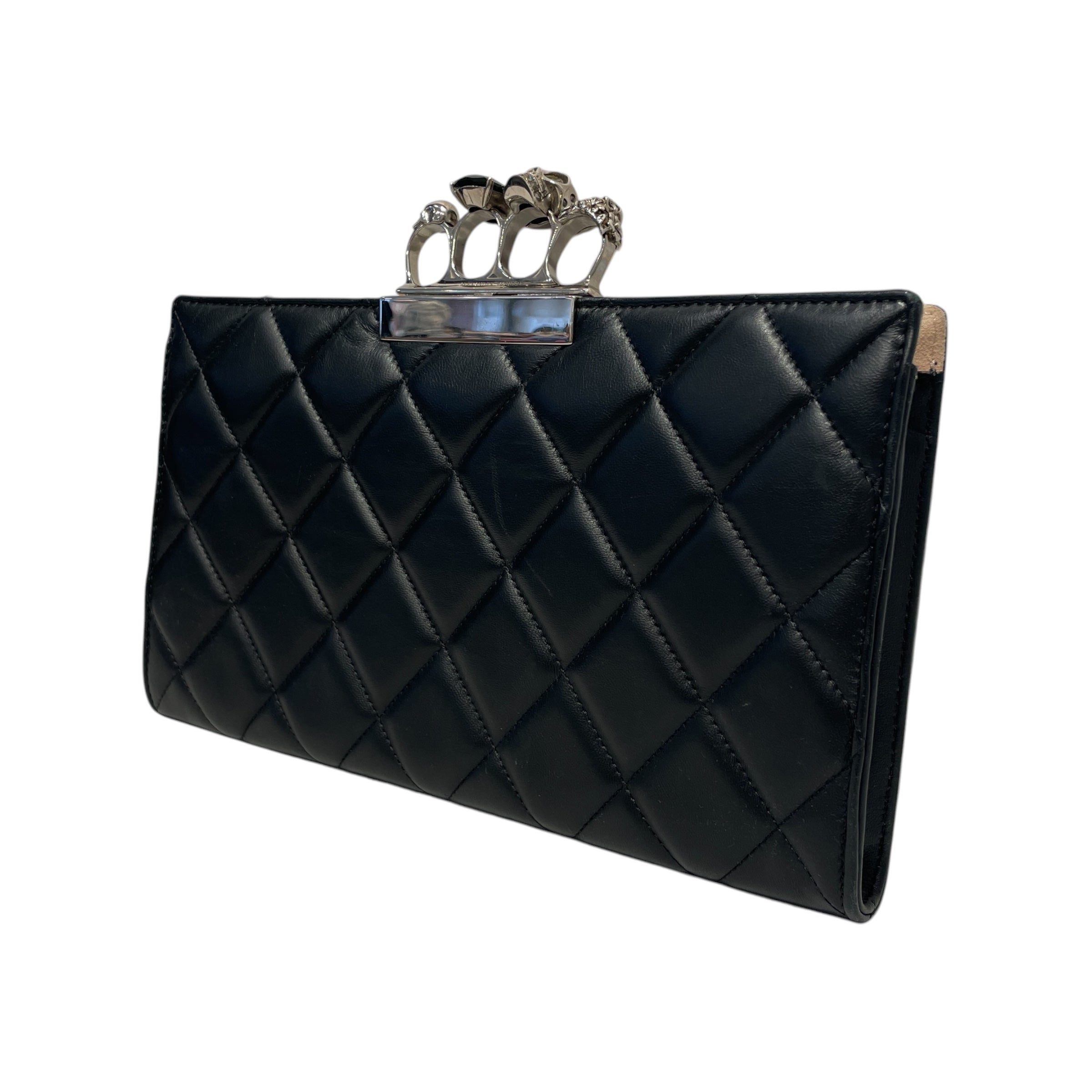 Alexander McQueen/Clutch Bag/Leather/BLK/finger clutch view 2