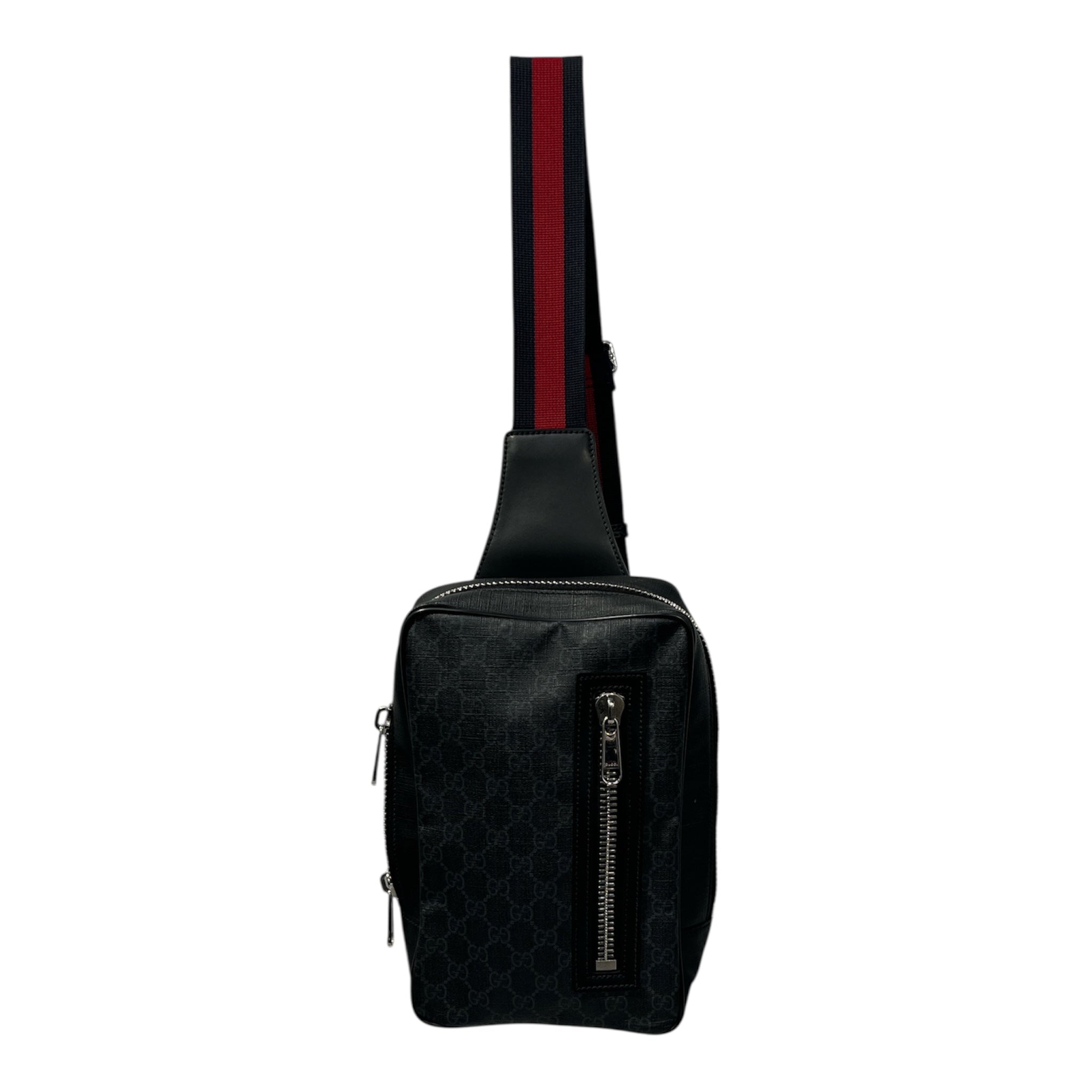 GUCCI/Cross Body Bag/Monogram/Leather/BLK/SUPREME SLING BELT BAG view 1
