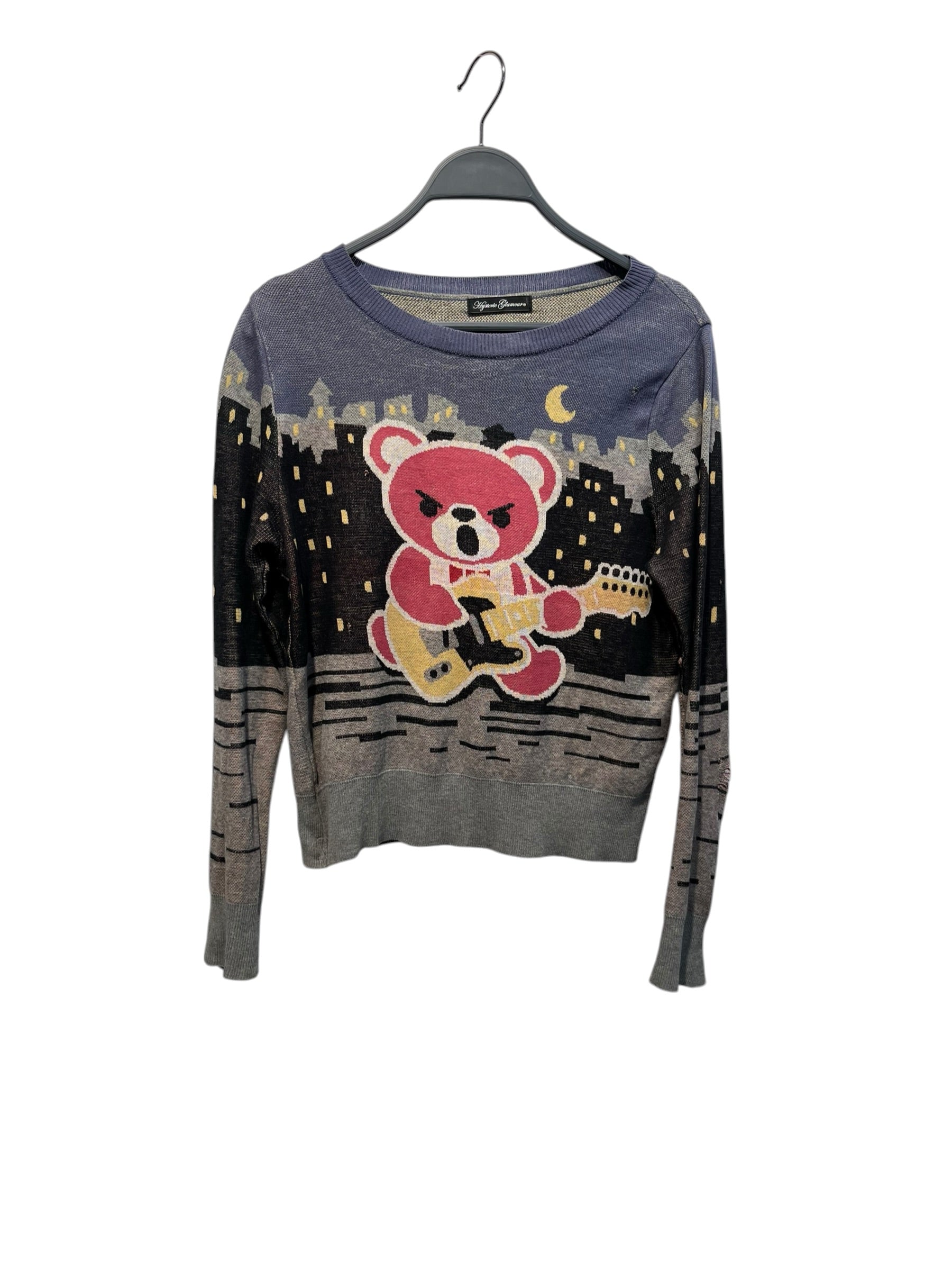 HYSTERIC GLAMOUR/LS Cut & Sew/FREE/Graphic/Cotton/MLT/CITY GUITAR BEAR view 1