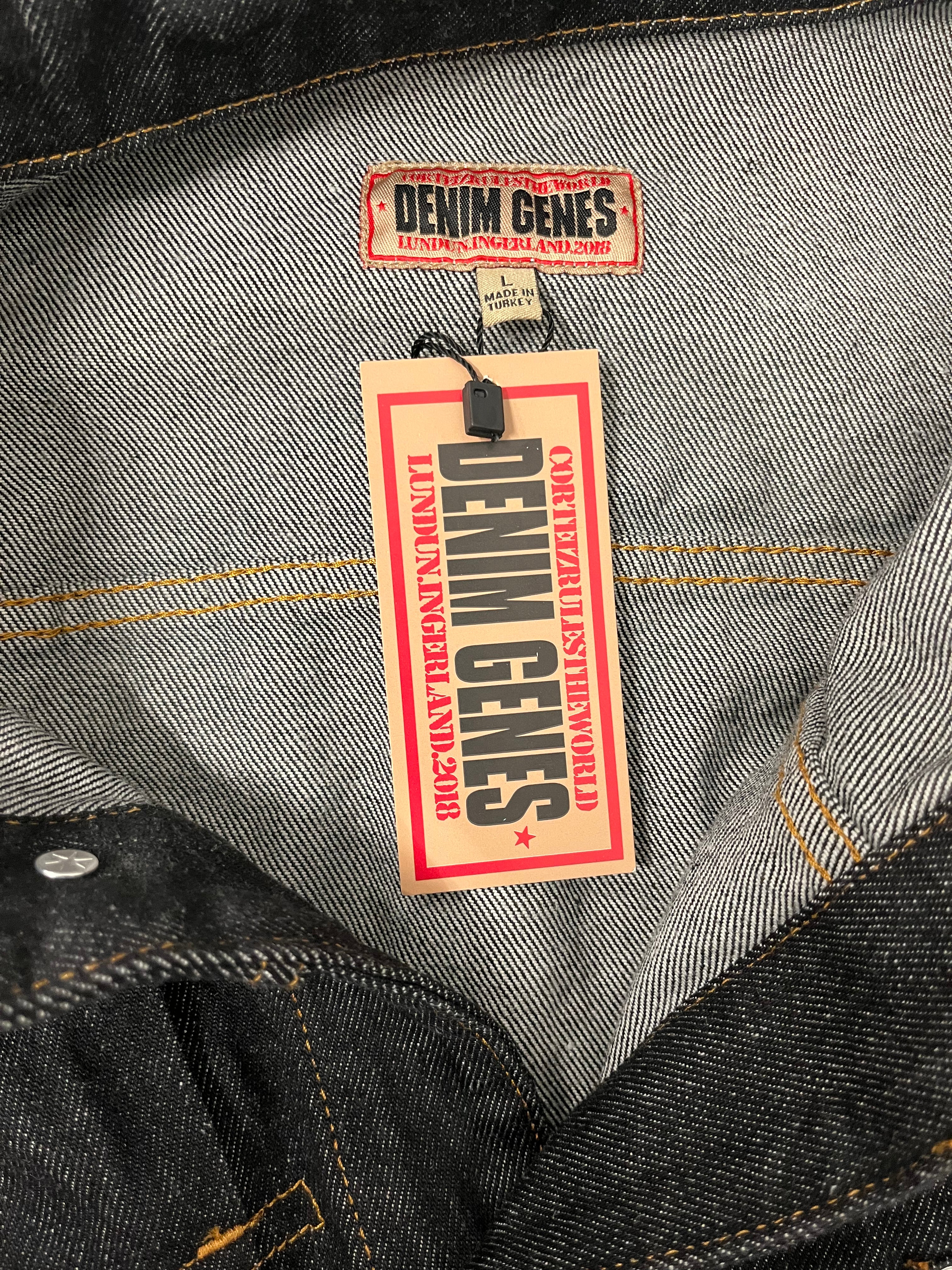 Corteiz/Denim Jkt/L/Denim/IDG/DUAL STRIPE/BACK BUCKLE view 3