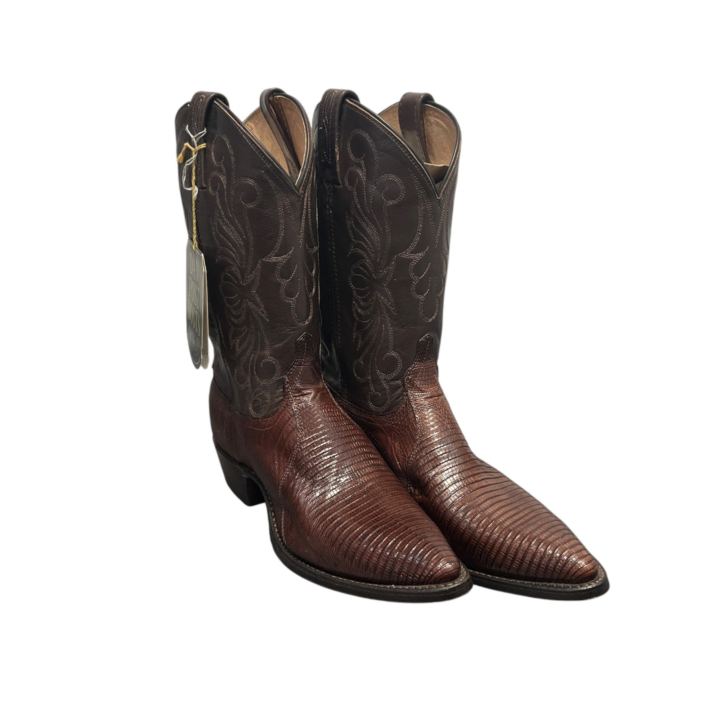 DAN POST BOOTS/Vintage/Cowboy Boots/US 10/Graphic/Leather/BRW/Brown Teju Lizard Exotic Boots view 1