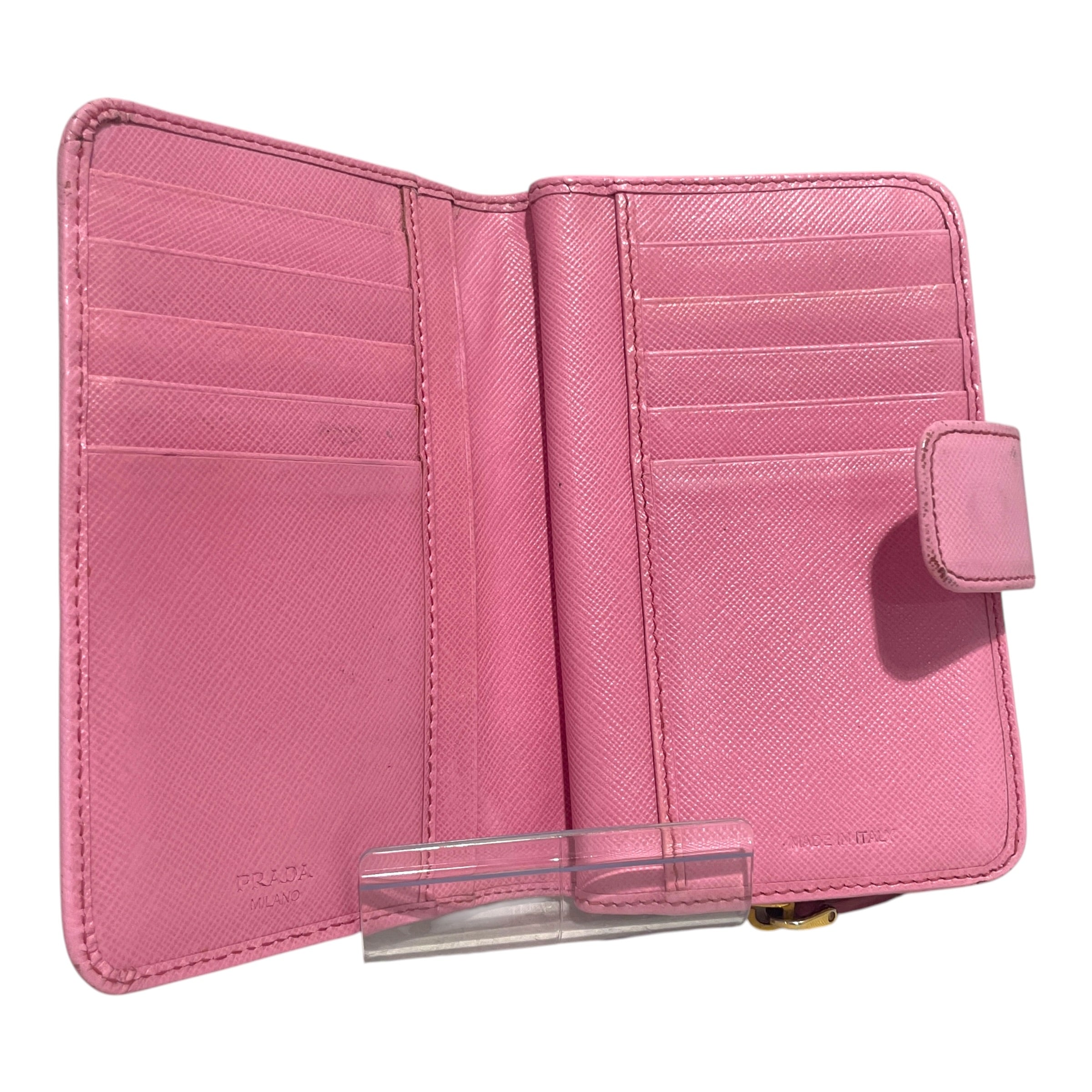 PRADA/Wallet/Leather/PNK/L's/Leather Zip Around Wallet view 6