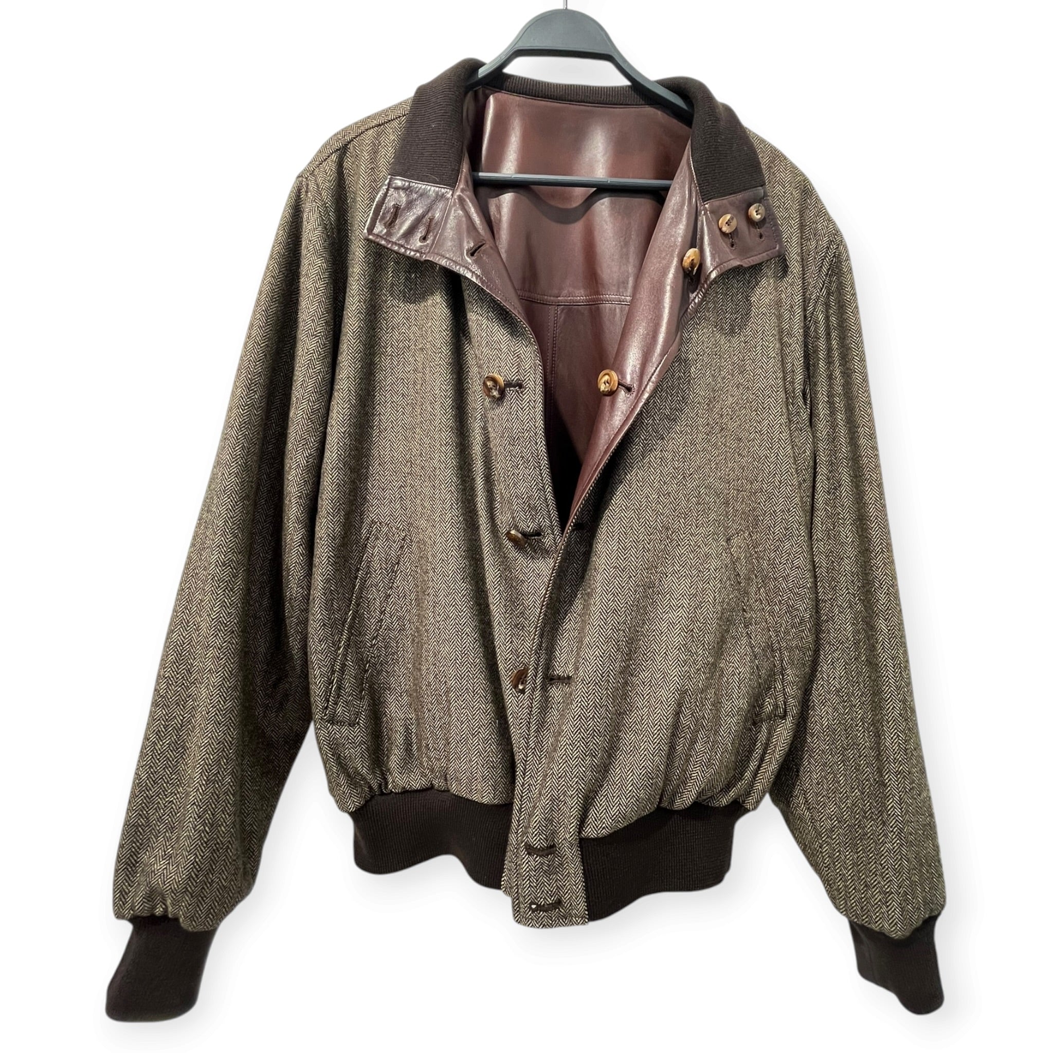 Salvatore Ferragamo/Leather Jkt/52/Leather/BRW/Single Breasted/REVERSIBLE CASHMERE BUTTONS view 5