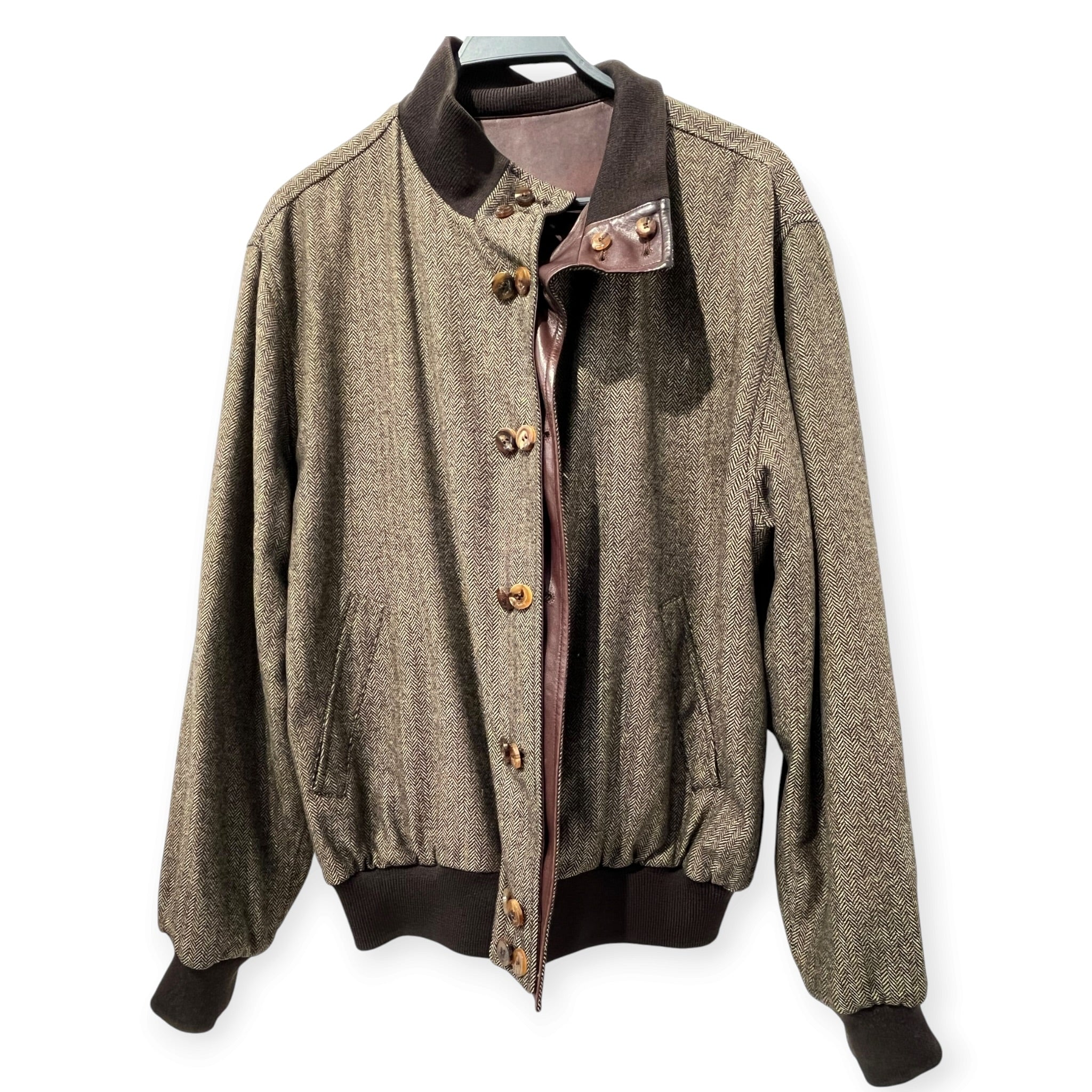Salvatore Ferragamo/Leather Jkt/52/Leather/BRW/Single Breasted/REVERSIBLE CASHMERE BUTTONS view 6