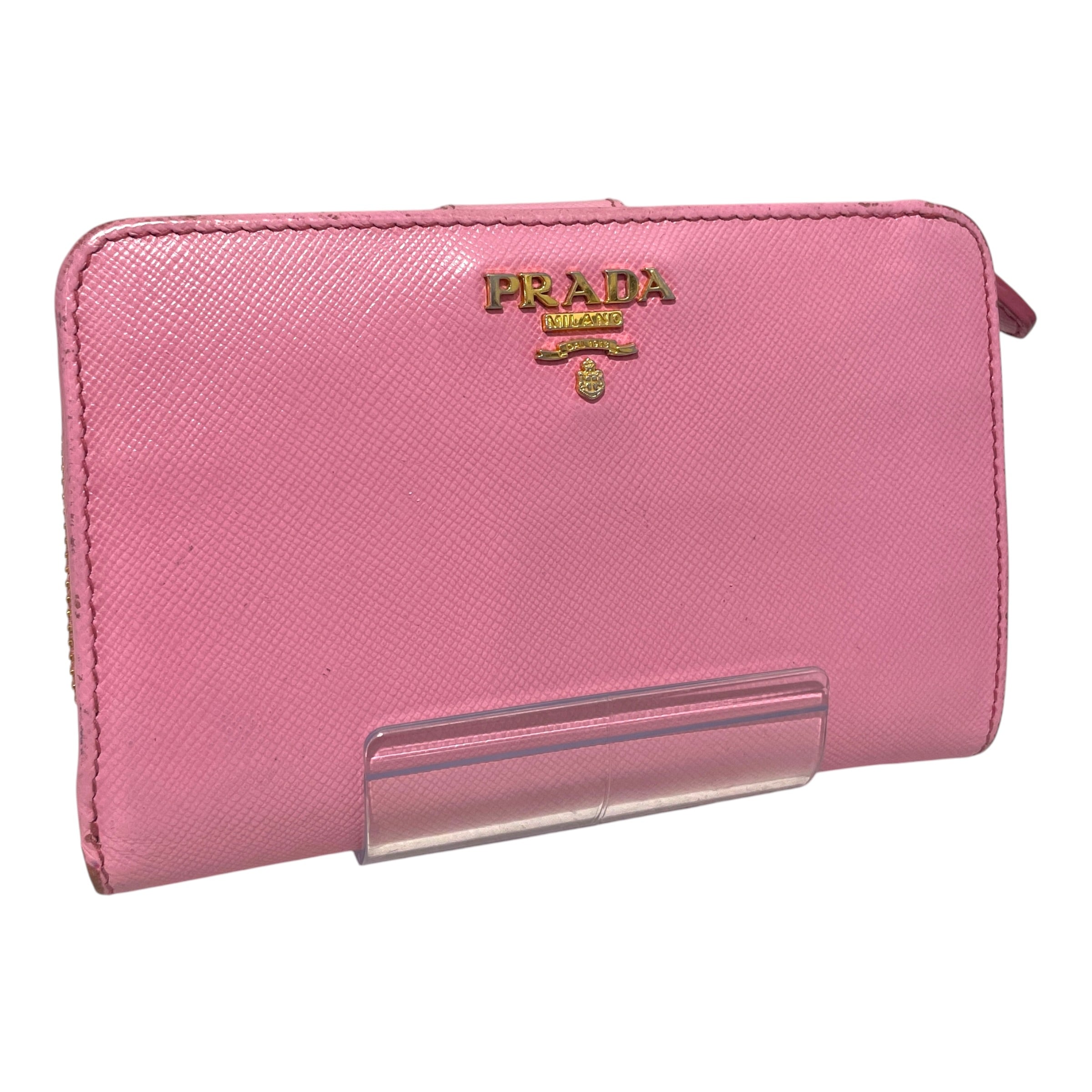 PRADA/Wallet/Leather/PNK/L's/Leather Zip Around Wallet view 1