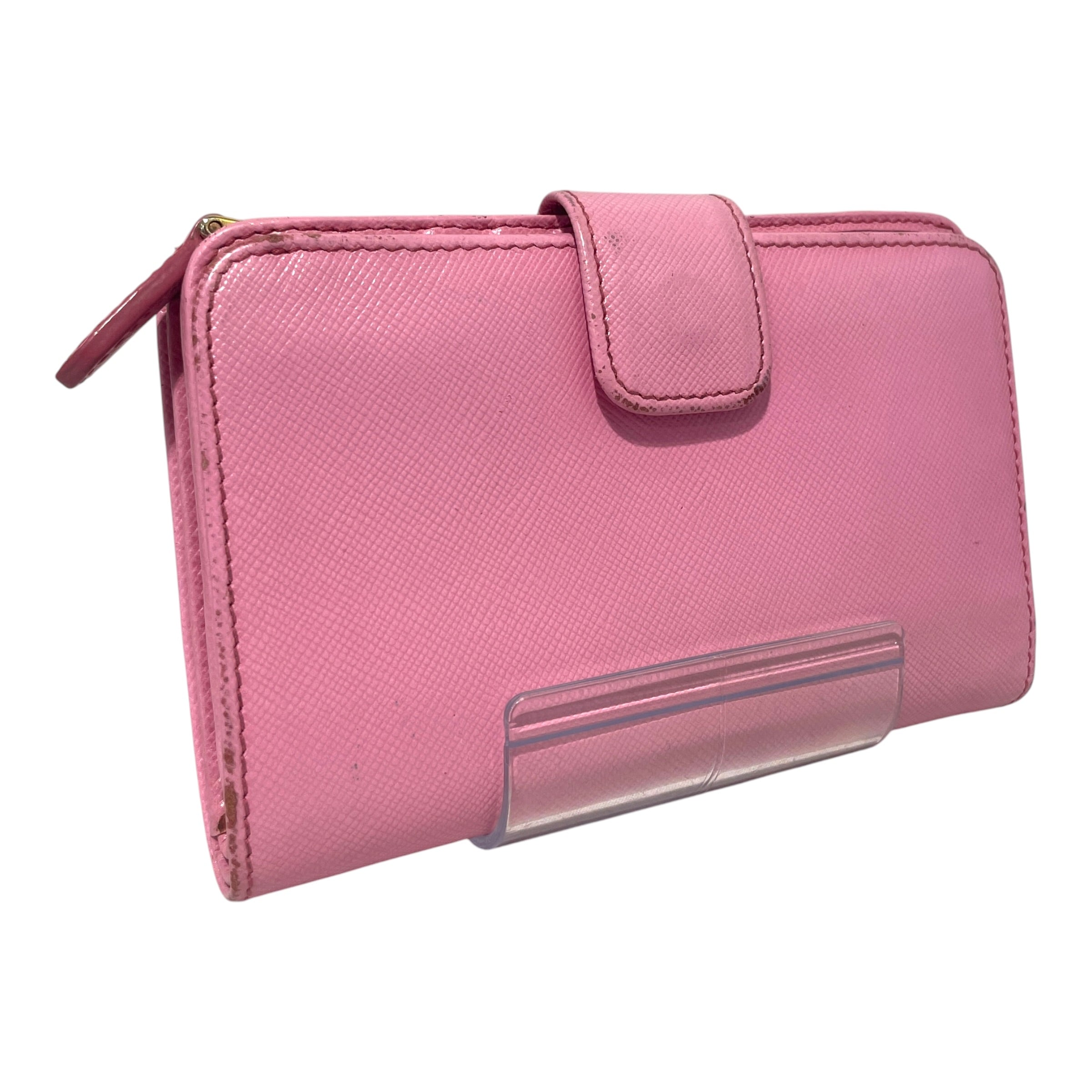 PRADA/Wallet/Leather/PNK/L's/Leather Zip Around Wallet view 2