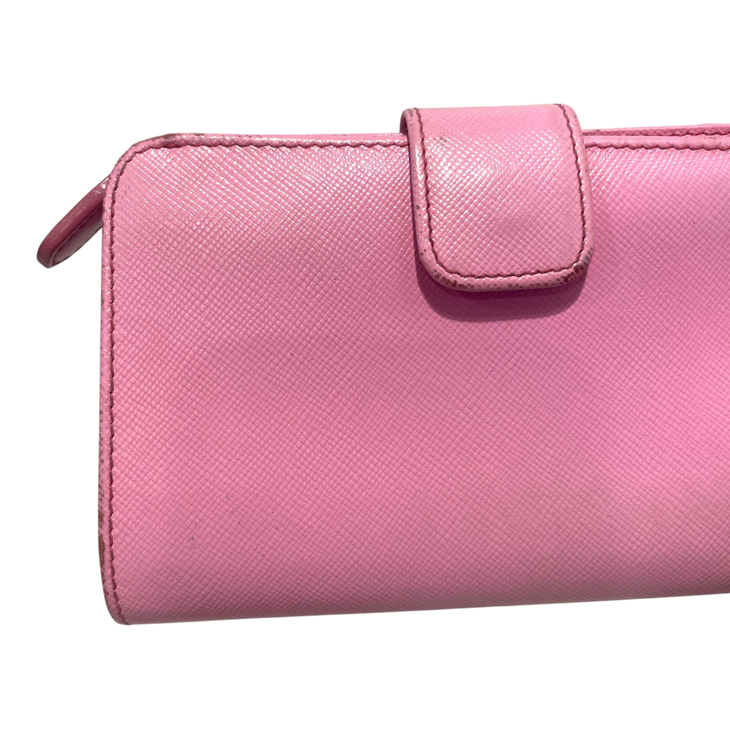 PRADA/Wallet/Leather/PNK/L's/Leather Zip Around Wallet view 3