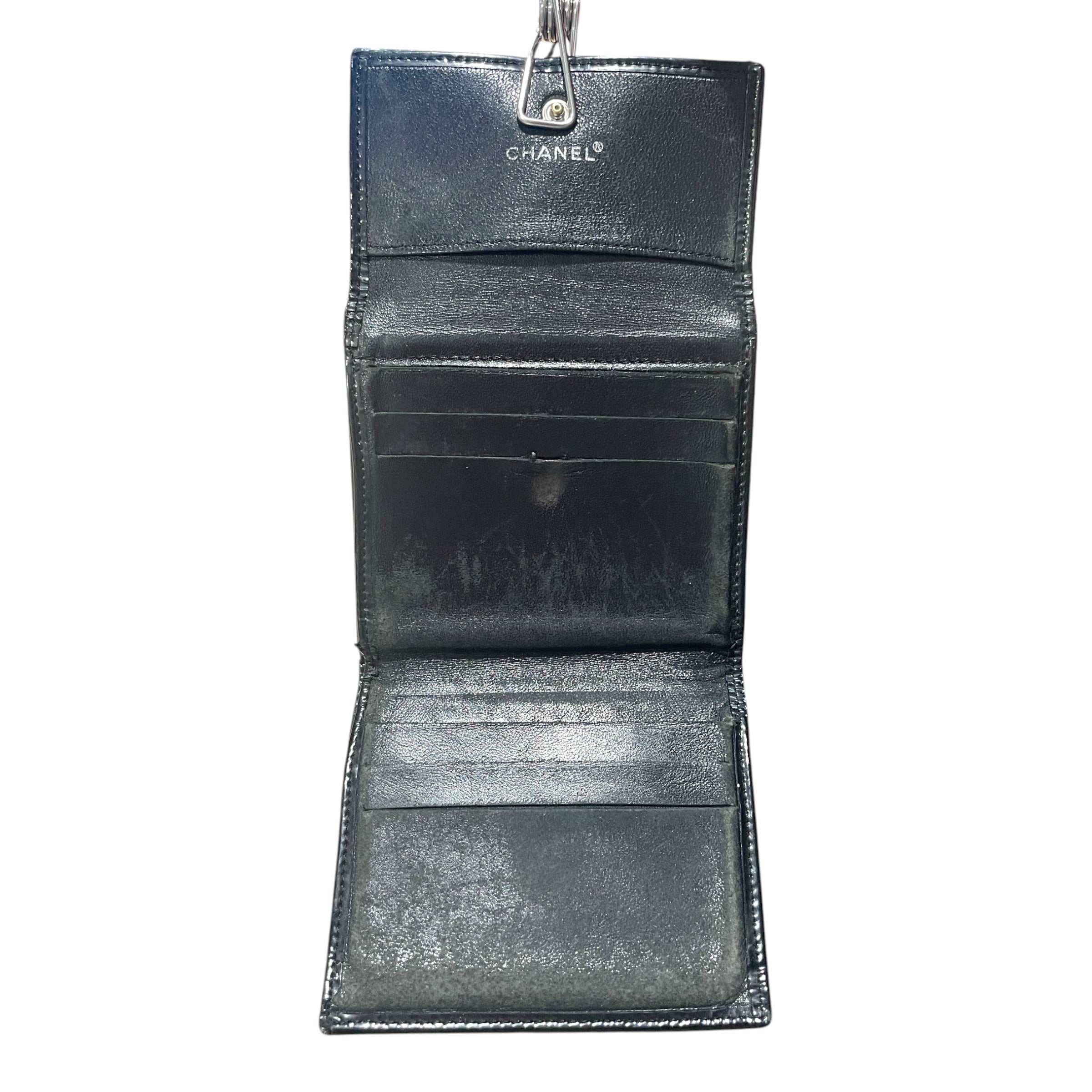 CHANEL/Wallet/Leather/BLK/L's/Vintage Patent CC Compact view 3