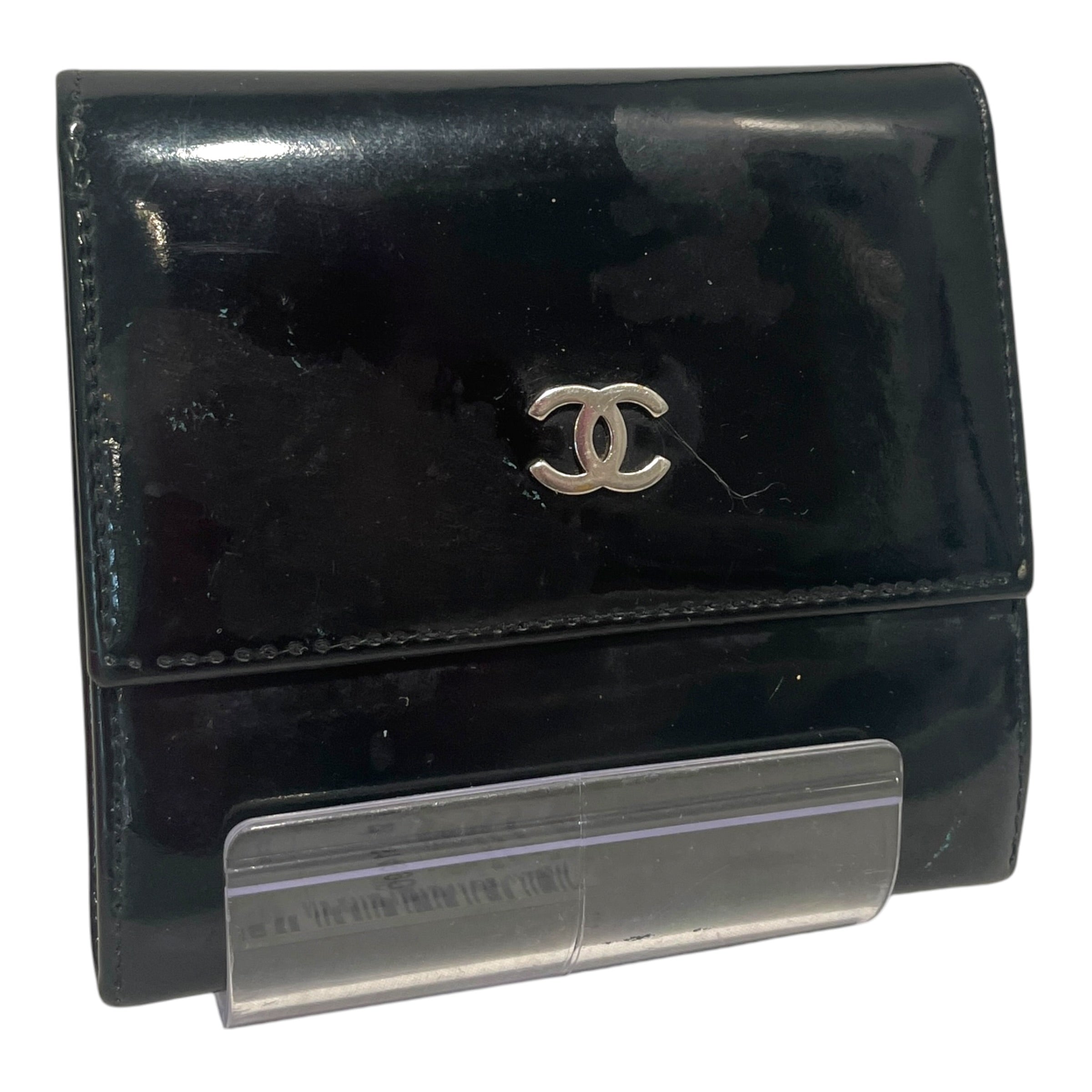 CHANEL/Wallet/Leather/BLK/L's/Vintage Patent CC Compact view 1