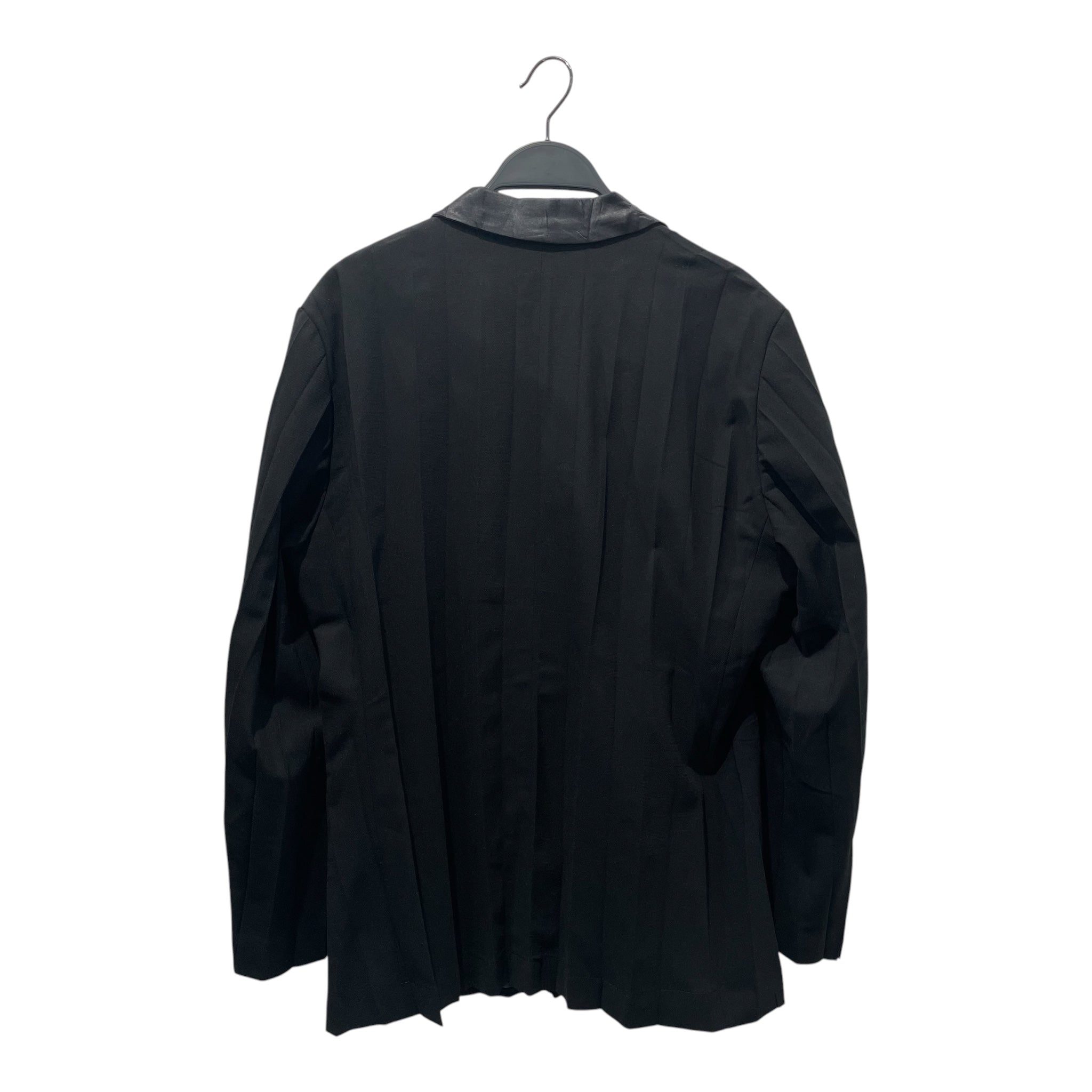 ISSEY MIYAKE/Tailored Jkt/L/Polyester/BLK/SILKY COLLAR, PANELED JKT view 2