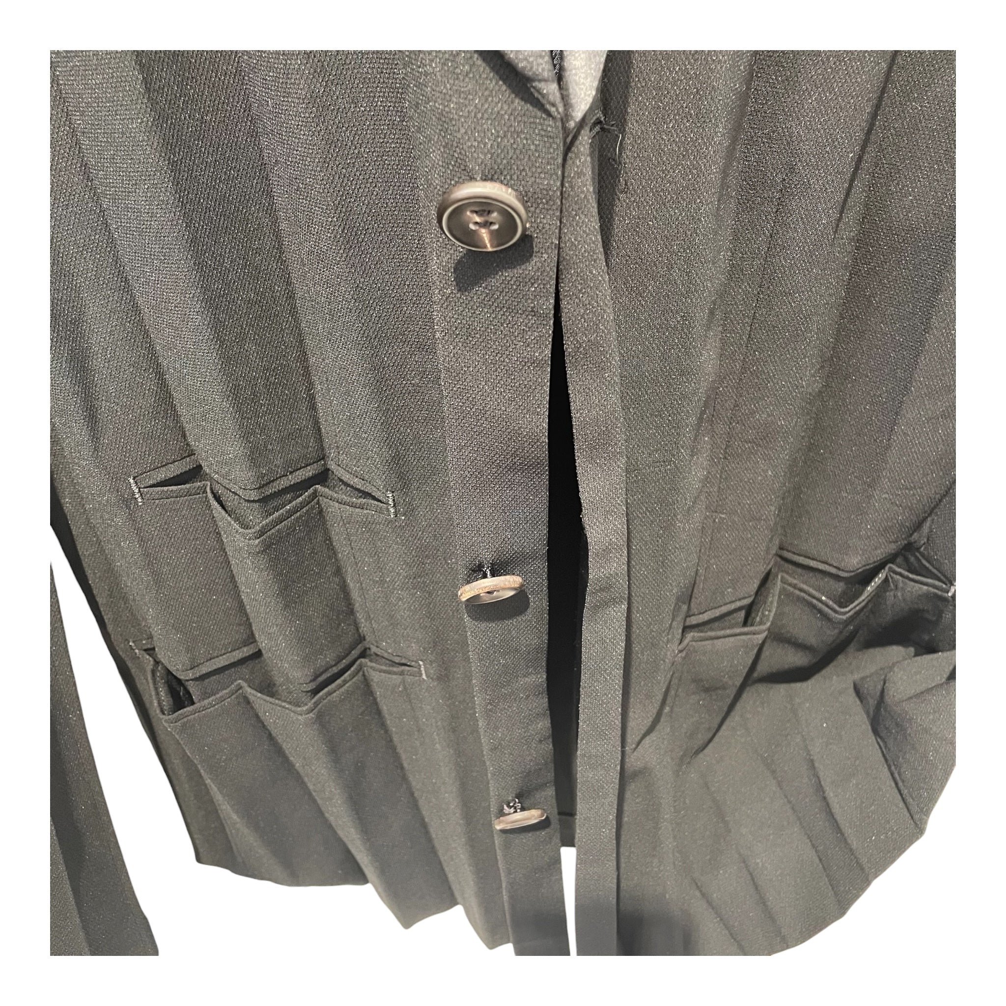ISSEY MIYAKE/Tailored Jkt/L/Polyester/BLK/SILKY COLLAR, PANELED JKT view 5