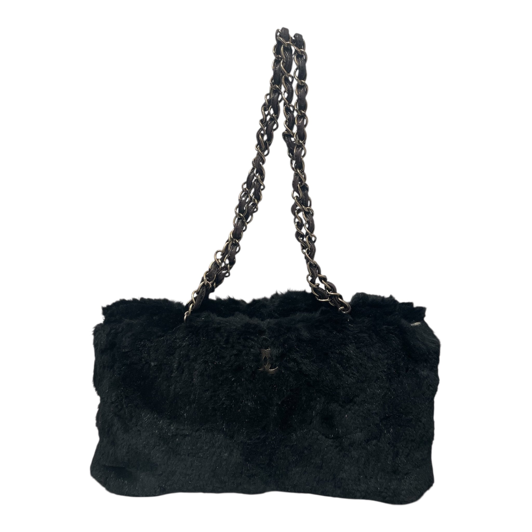 CHANEL/Bag/BLK/fur chain view 1