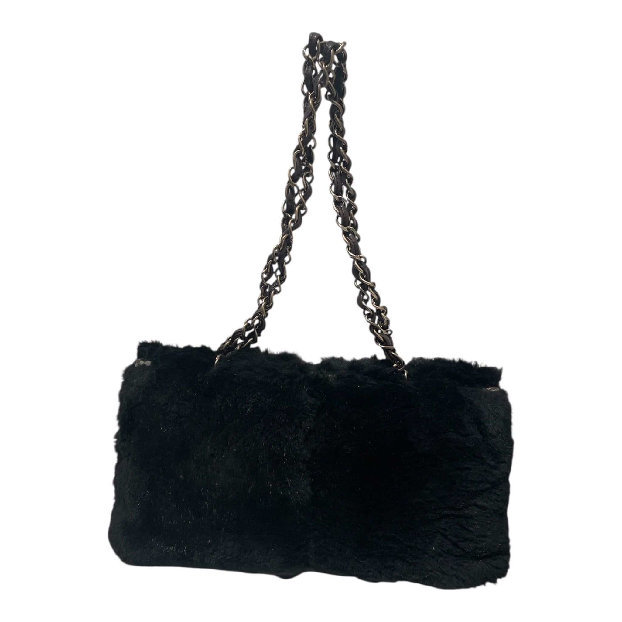 CHANEL/Bag/BLK/fur chain view 2