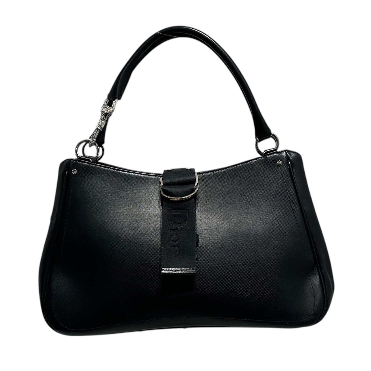 Christian Dior/Hand Bag/Leather/BLK/BEDAZZLED CLASP view 1