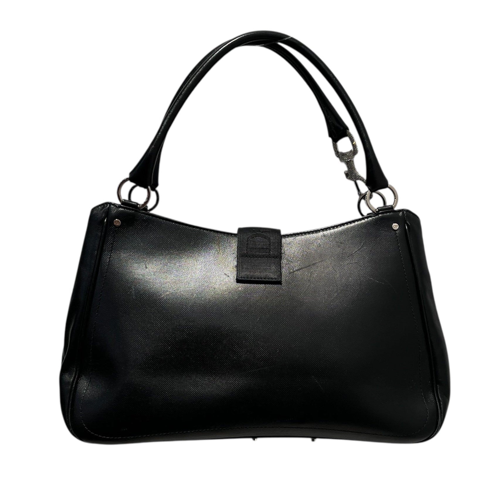 Christian Dior/Hand Bag/Leather/BLK/BEDAZZLED CLASP view 2