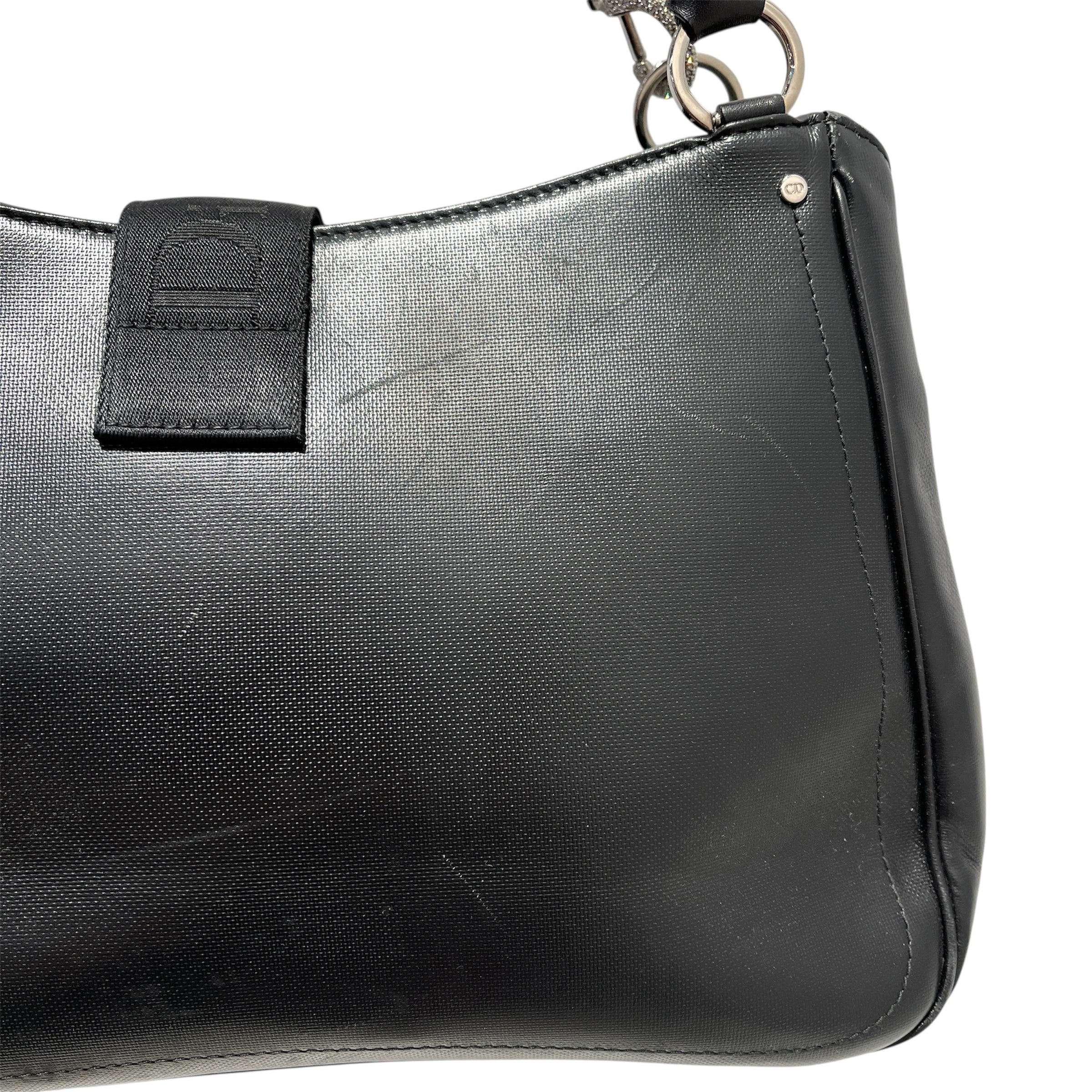 Christian Dior/Hand Bag/Leather/BLK/BEDAZZLED CLASP view 4